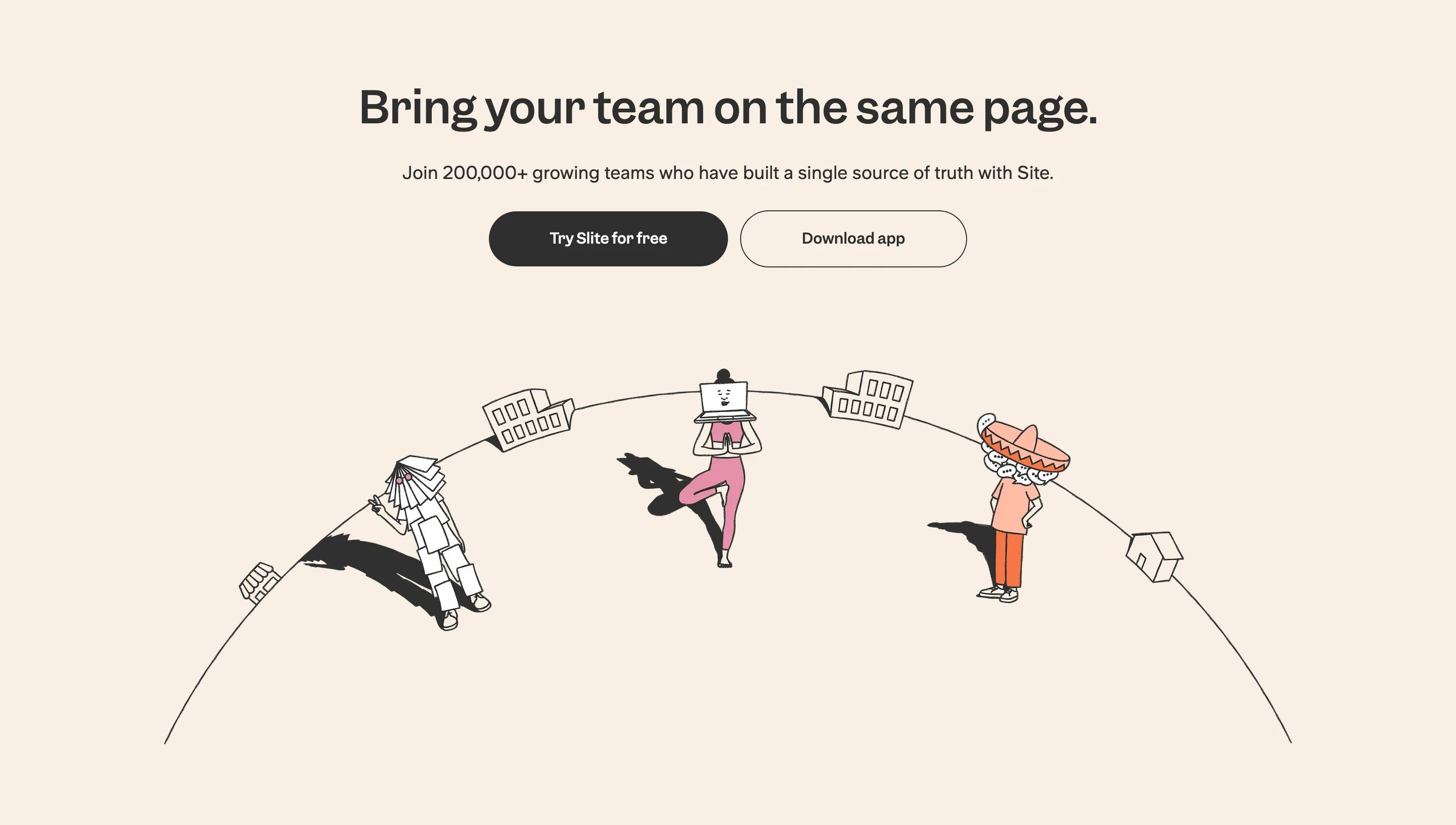 Slite Home Page Section CTA