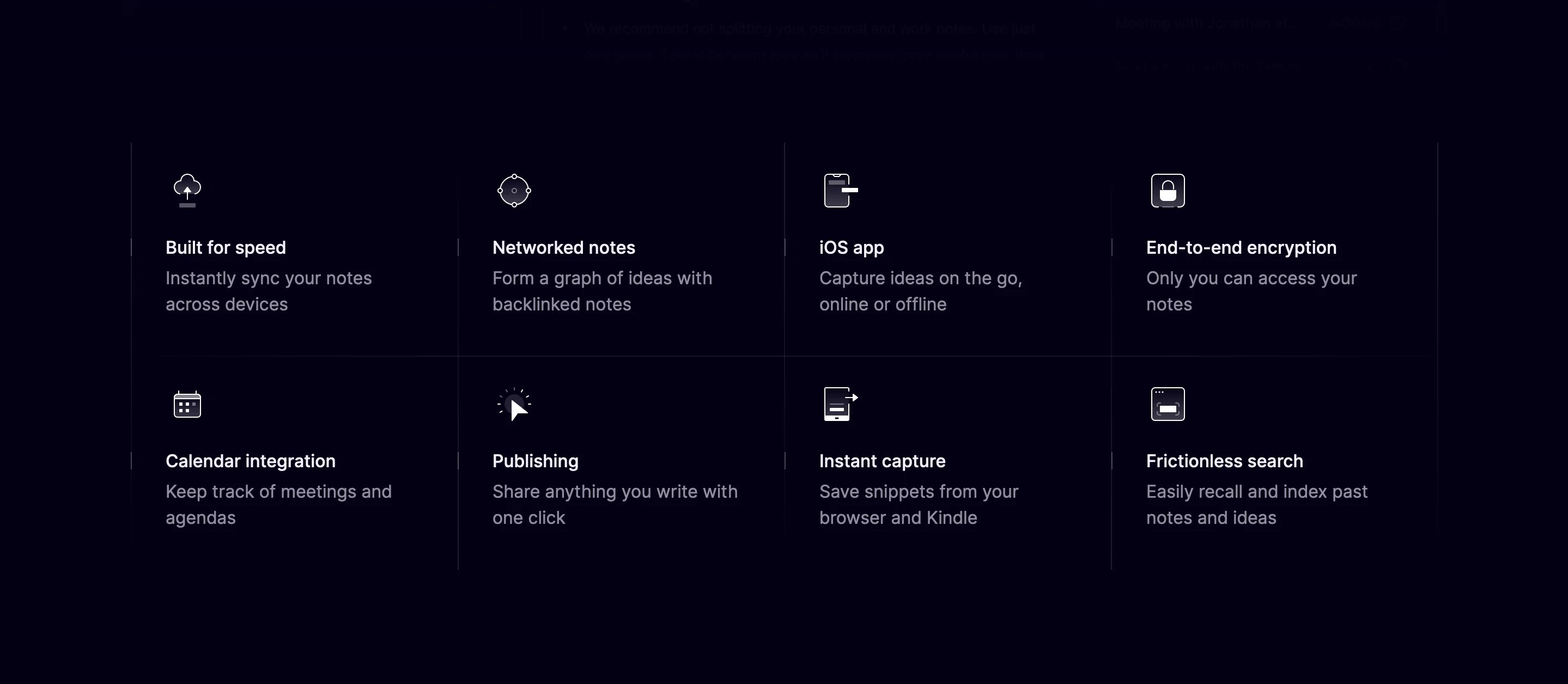 Reflect Home Page Section Features