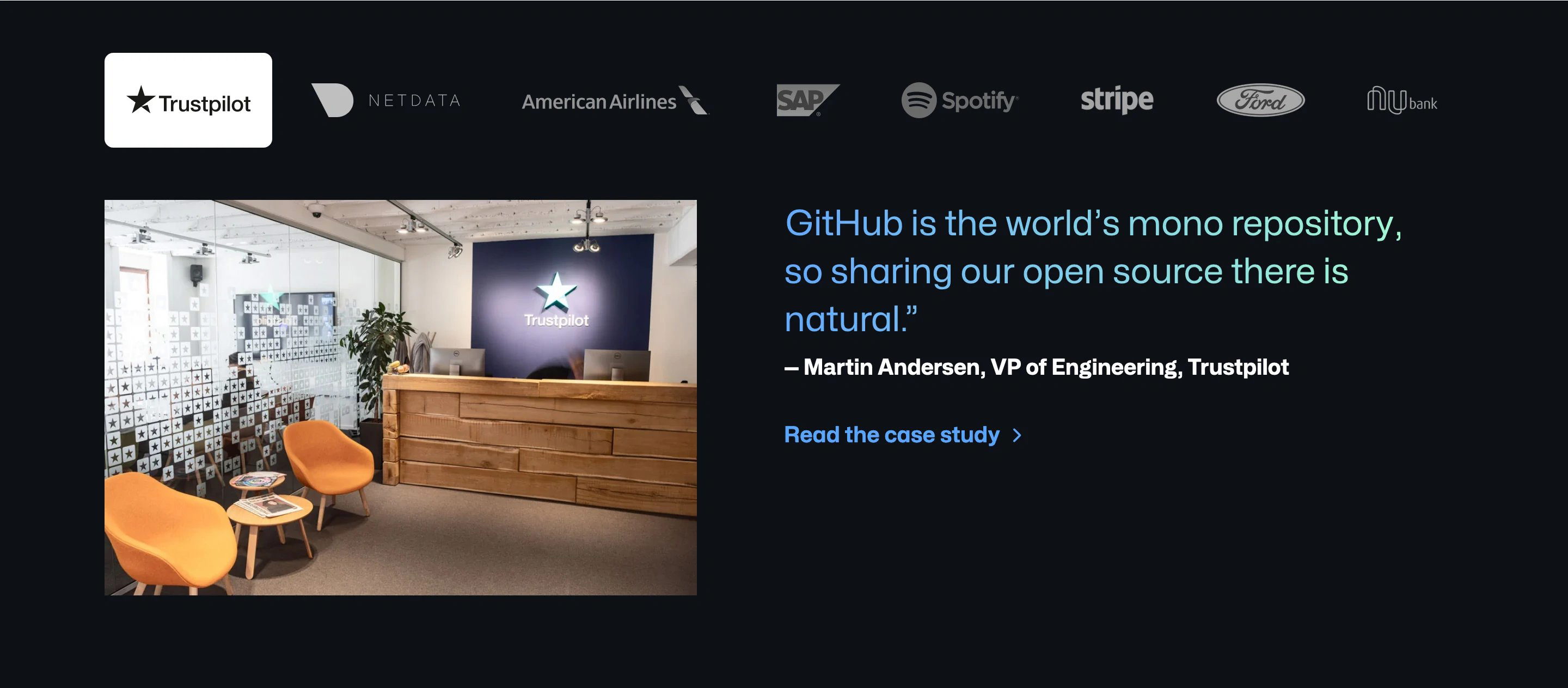 GitHub Pricing Page Section Testimonials