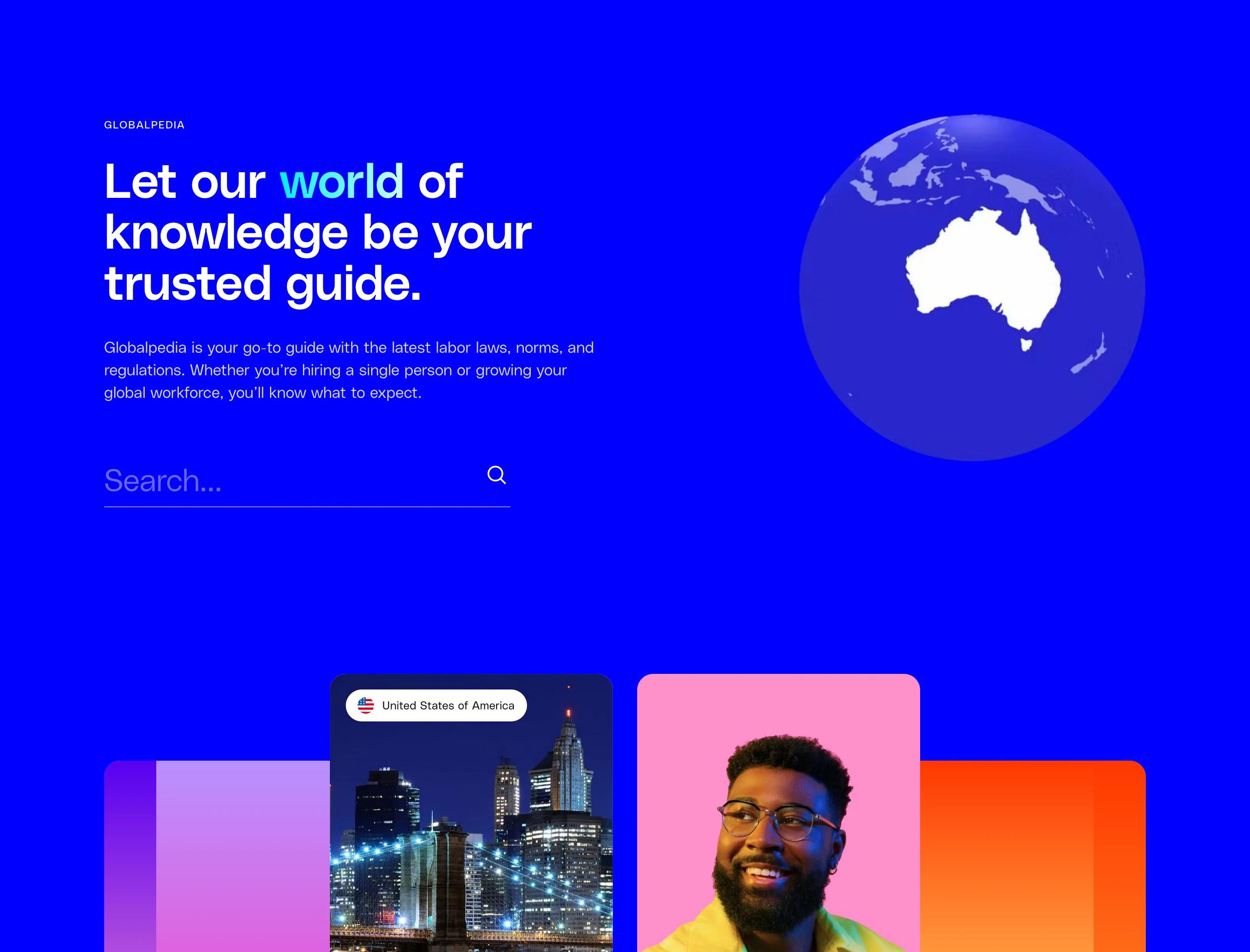 Globalization Partners Home Page Section Go to Guide CTA
