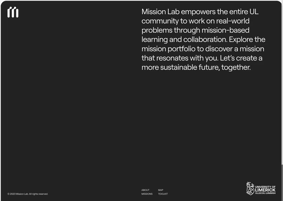 Mission Lab Home Page Section Footer