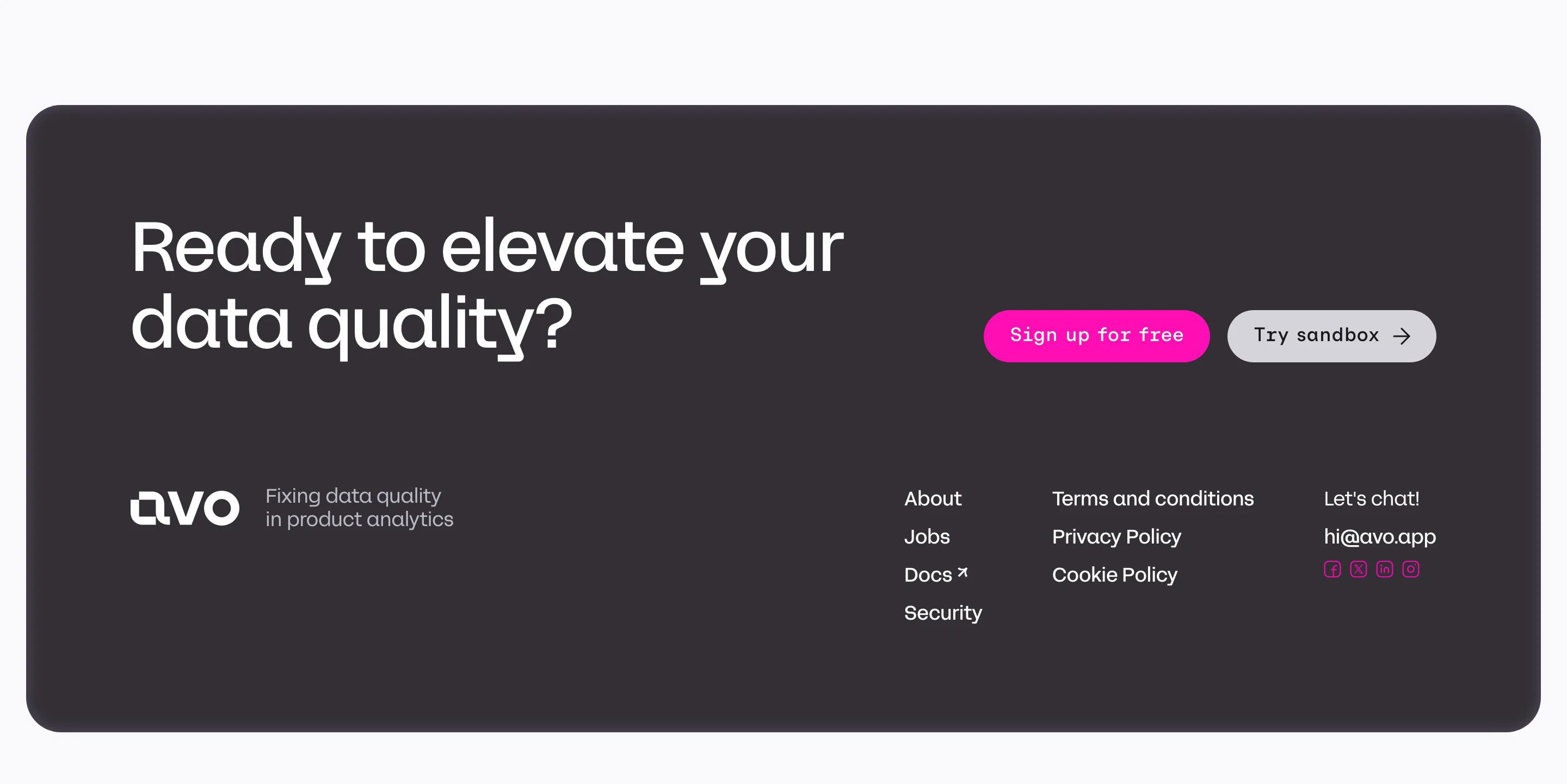 Avo Home Page Section Footer