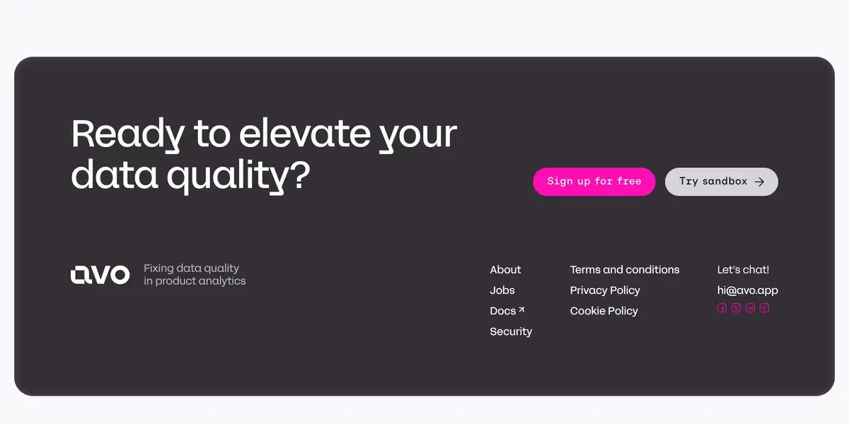 Avo Home Page Section Footer