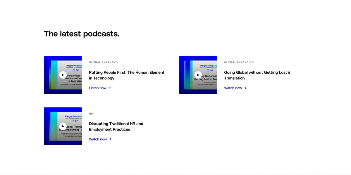 Globalization Partners Podcasts Page Section Podcast Collection
