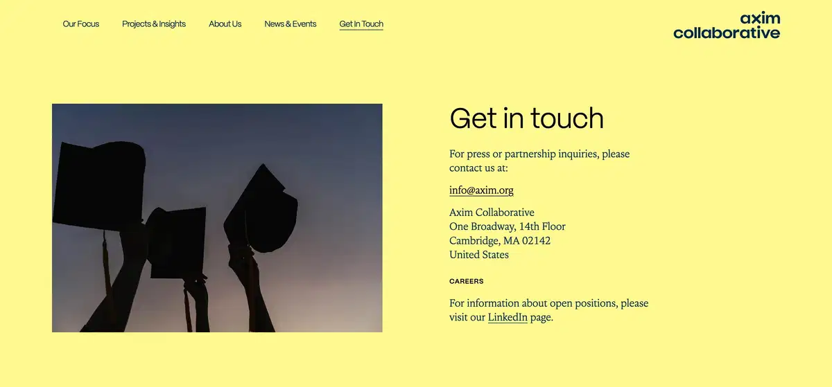 Axim Contact Page Section Hero