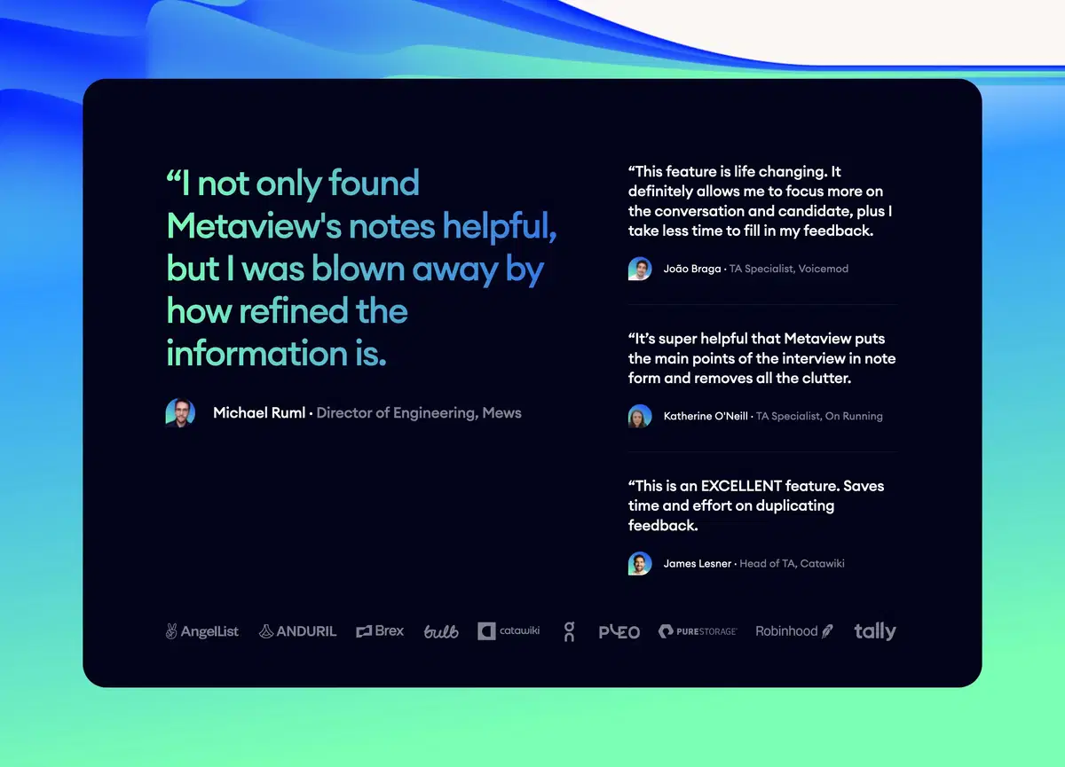 Metaview Home Page Section Testimonial