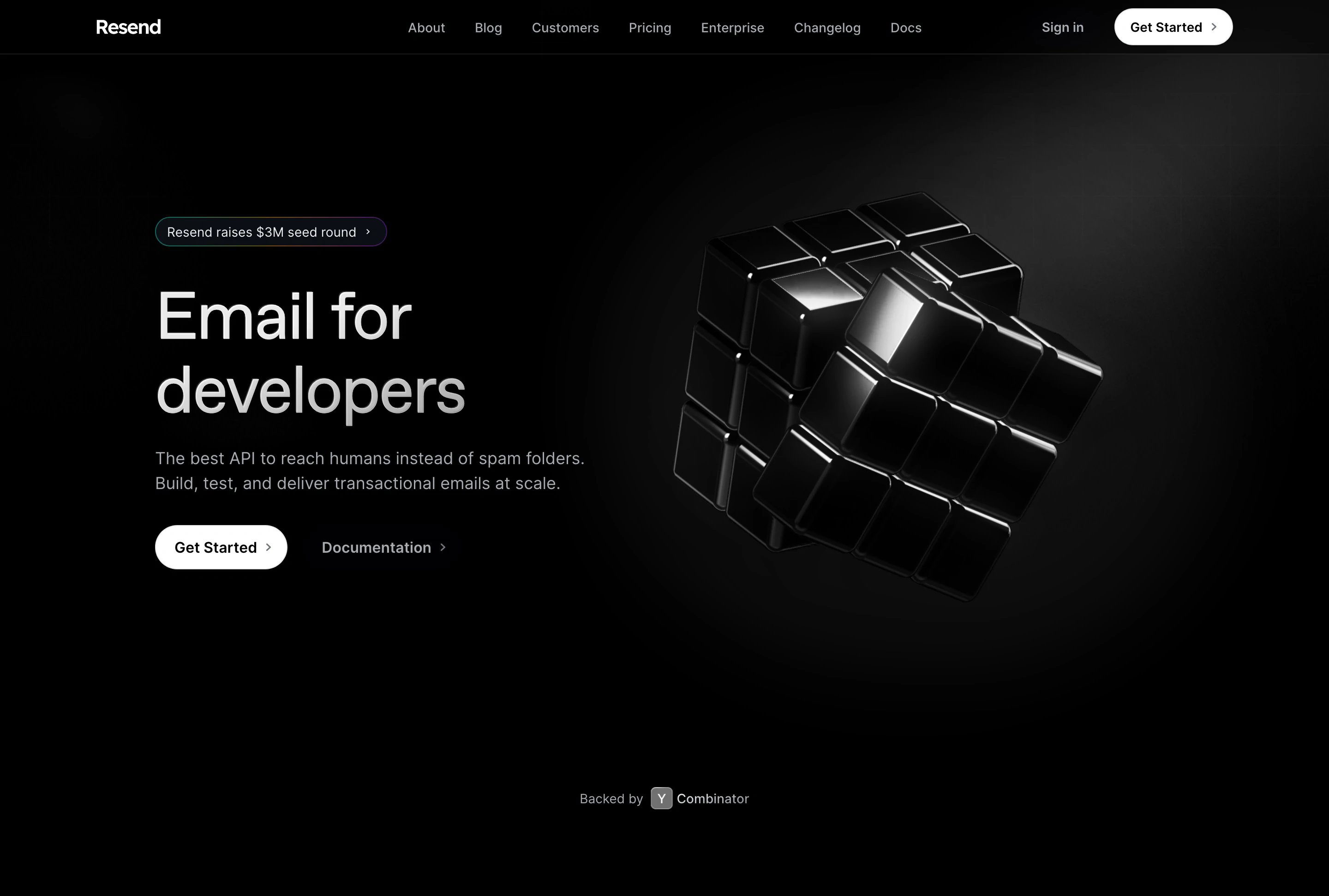 Resend Home Page Section Hero
