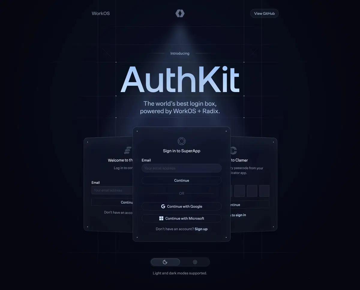 AuthKit Home Page Section Hero