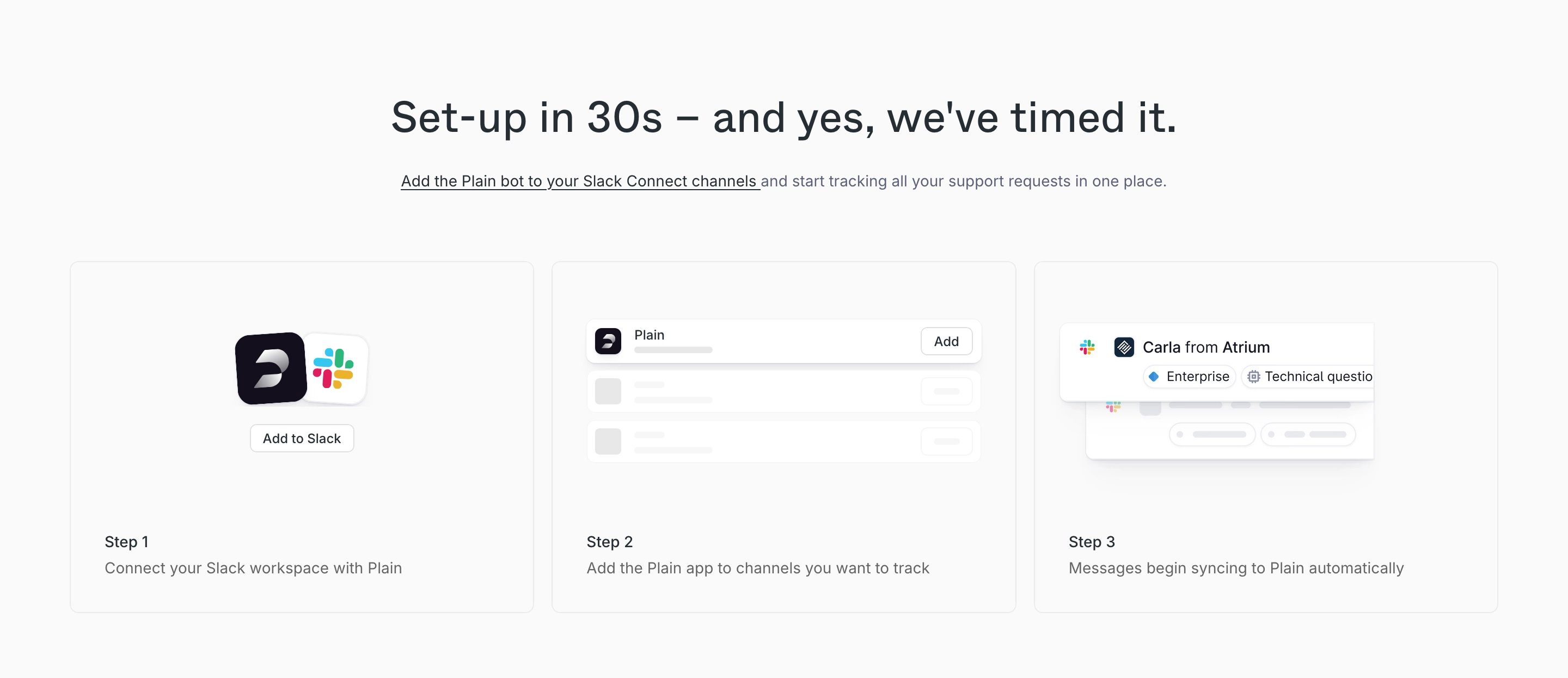 Plain Channels Page Section Steps