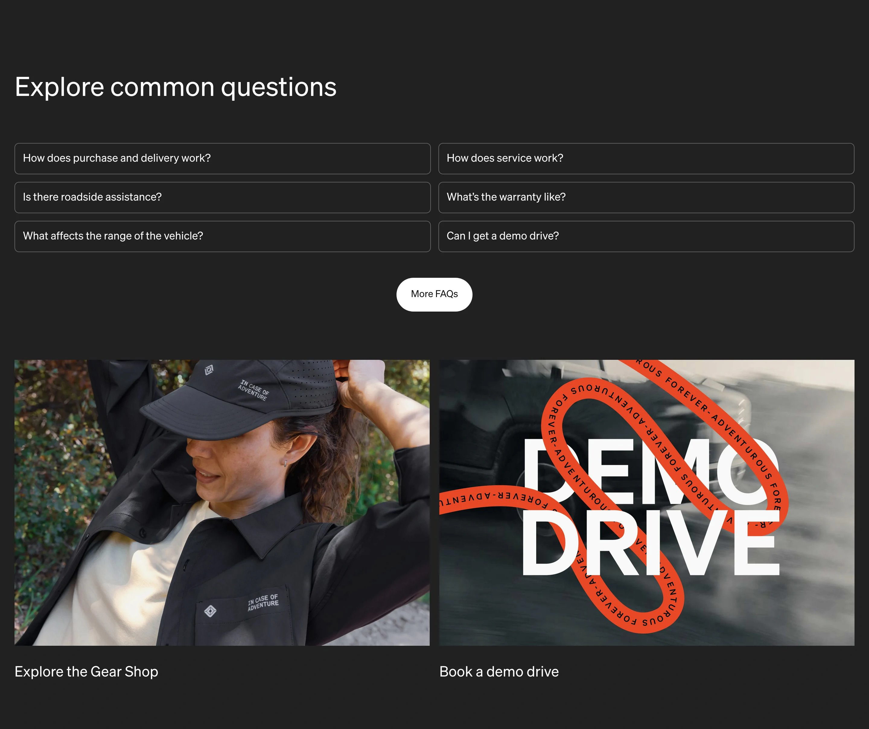Rivian R1T Page Section Common Questions