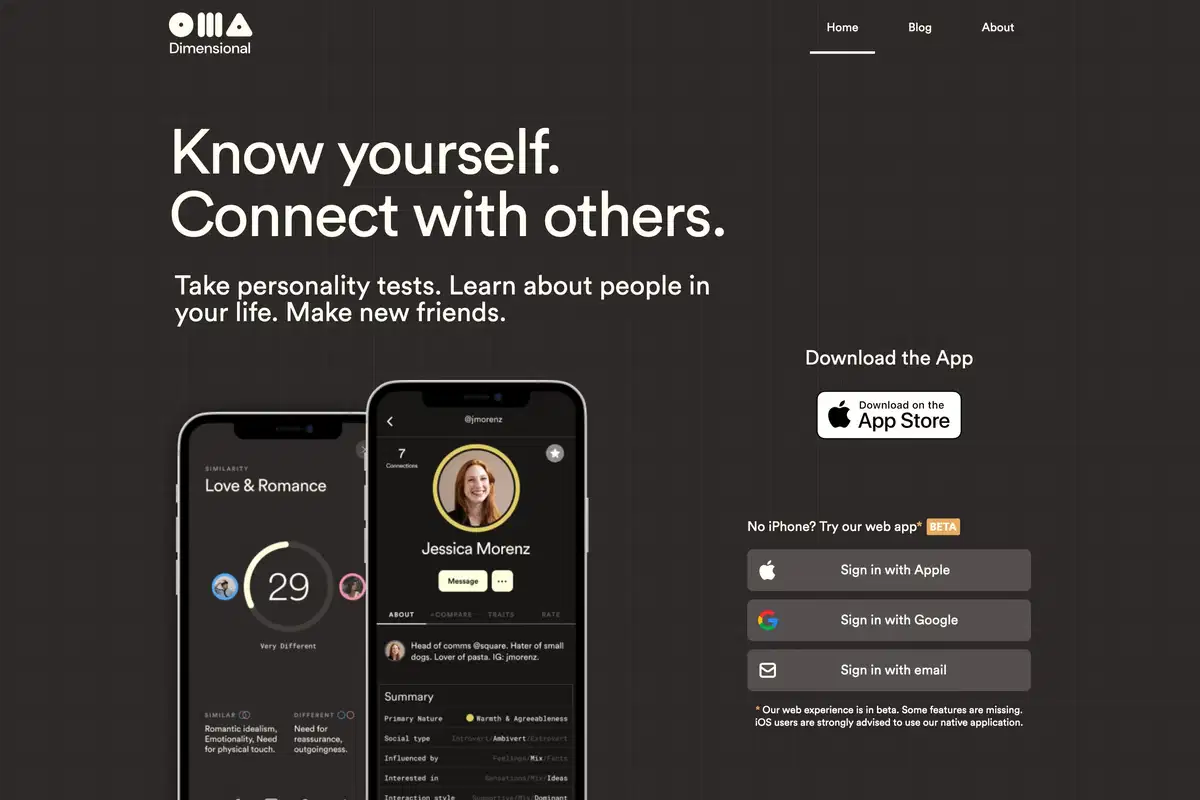 Dimensional Home Page Section Hero