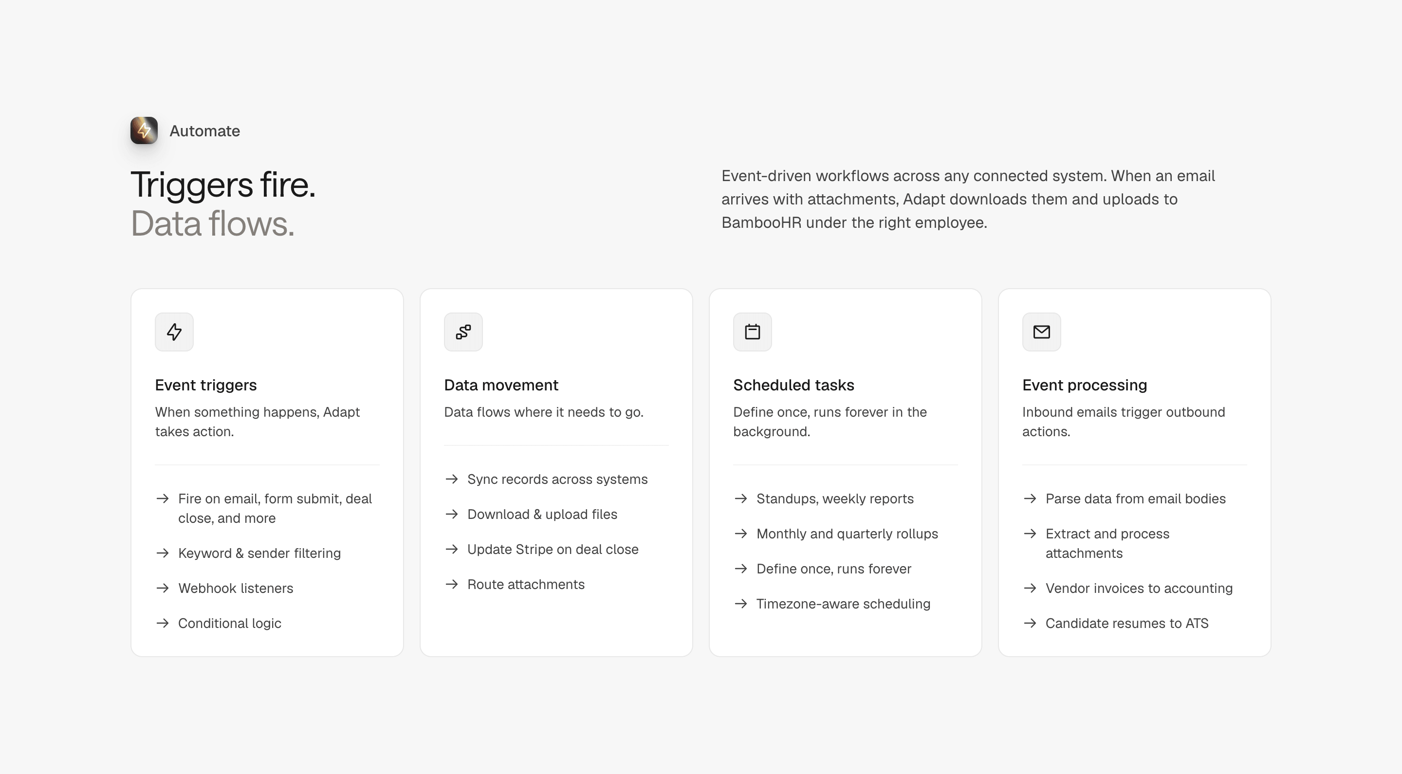 Adapt Automation Features Design