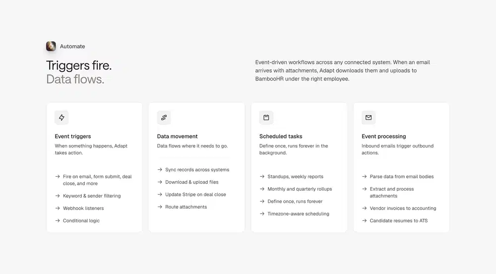 Adapt Automation Features Design
