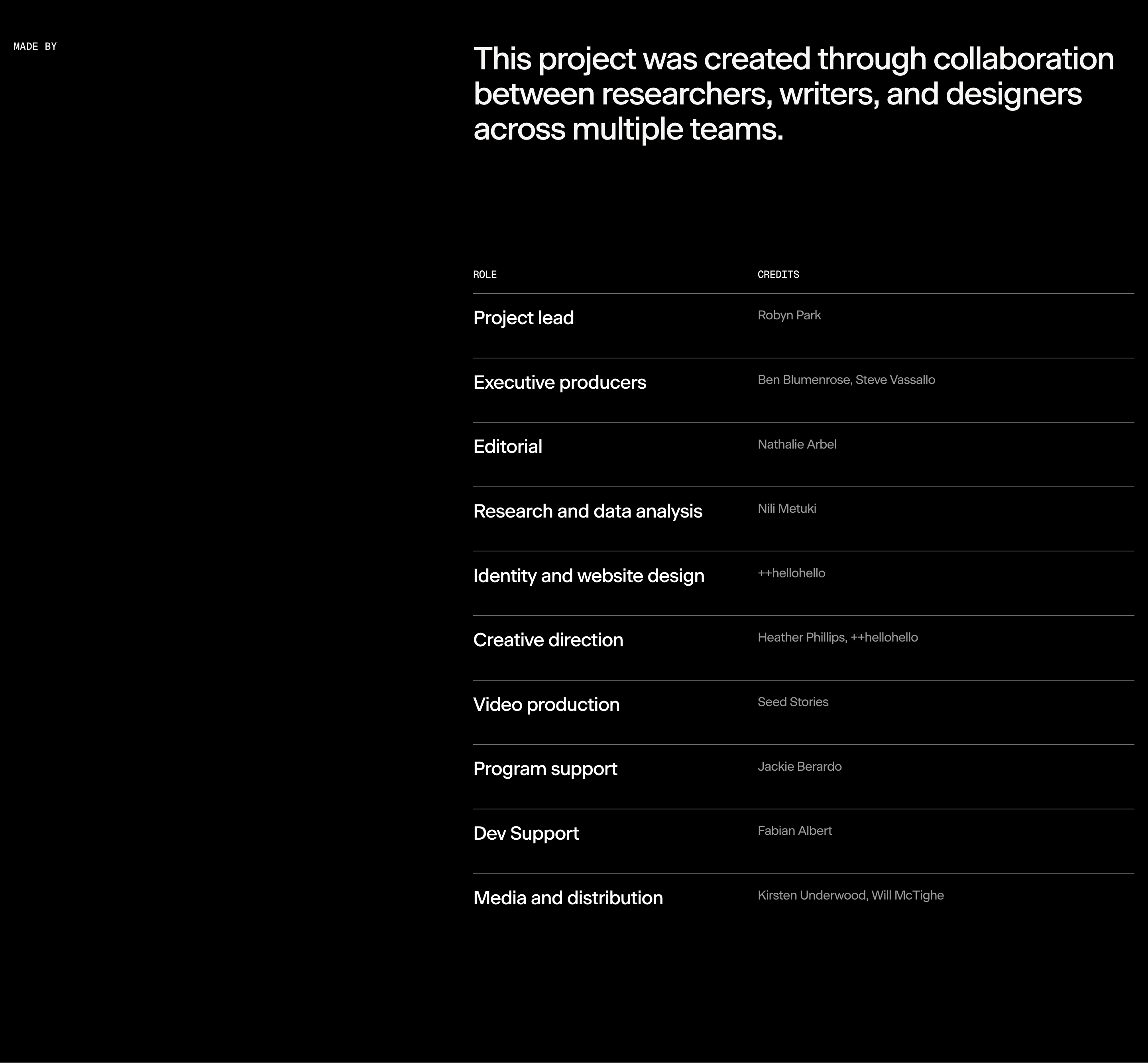 AiiD Project Team Design
