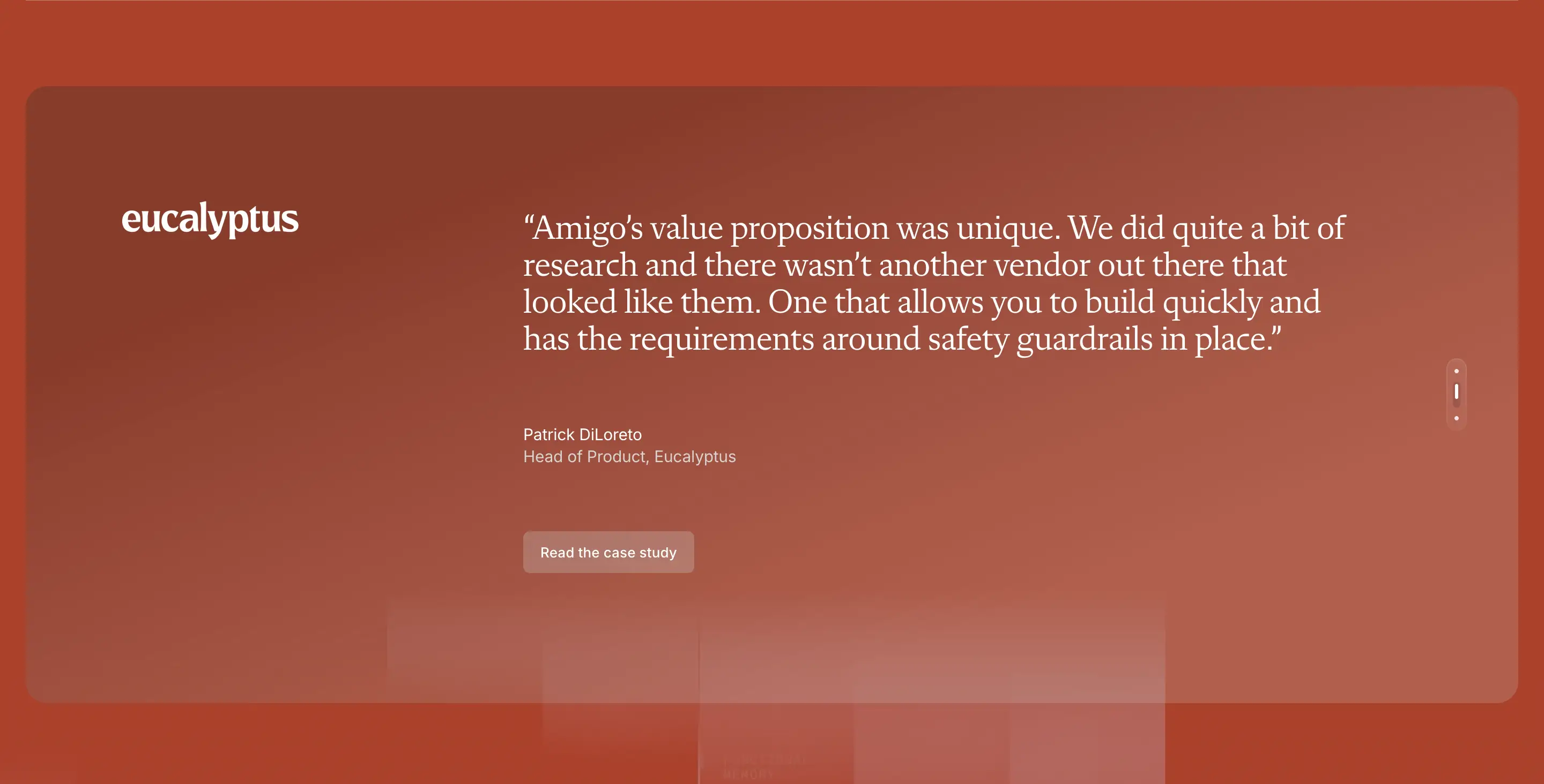 Amigo Customer Testimonial Design