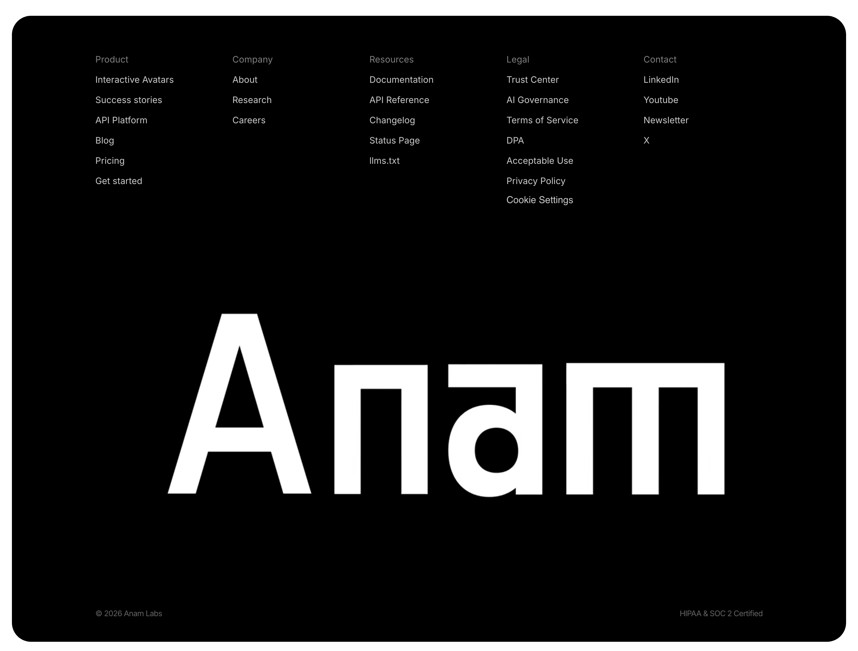 Anam Links Footer Design