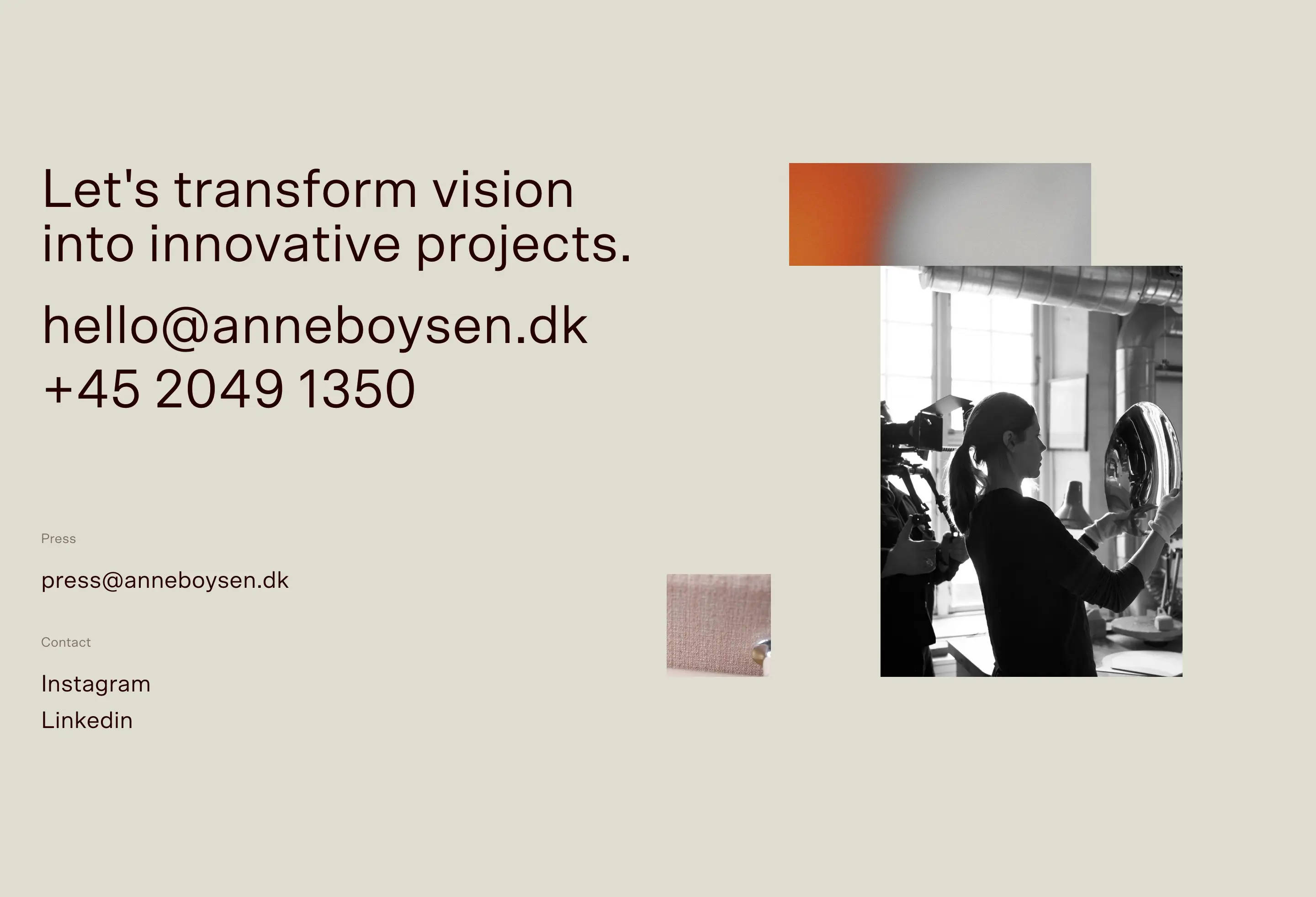 Anne Boysen Project Contact Design