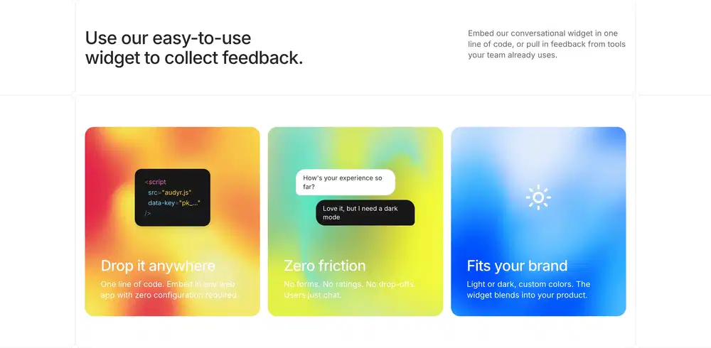 Audyr Feedback Widget Feature Design