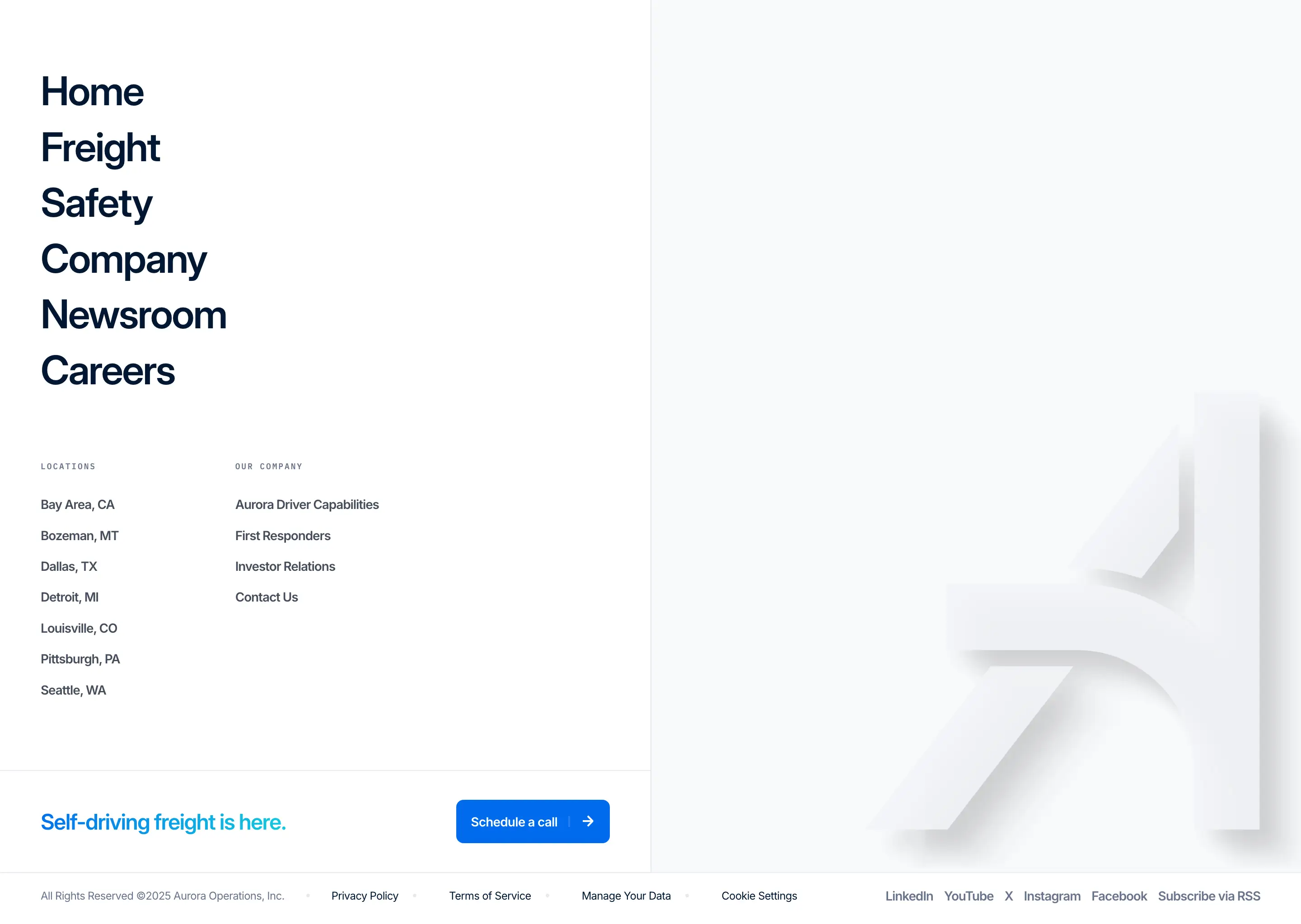 Aurora Navigation Footer Design