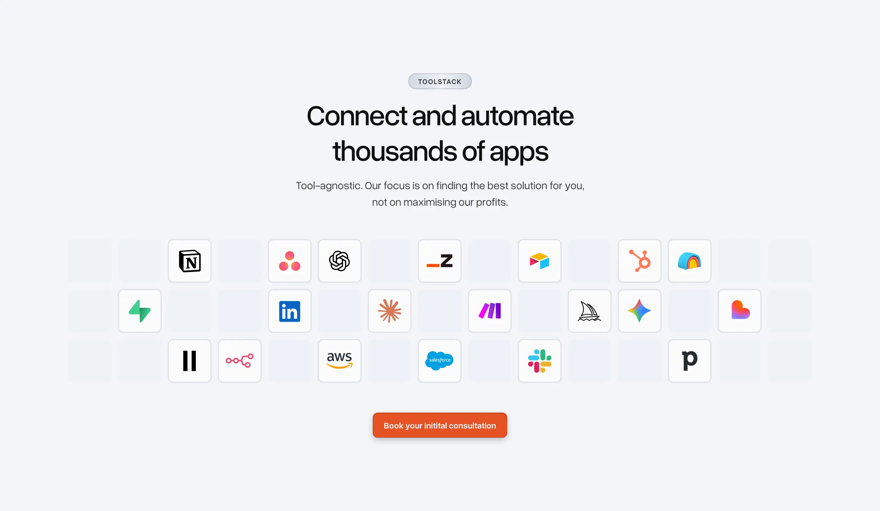 Bakedwith App Integrations Tool Grid Design