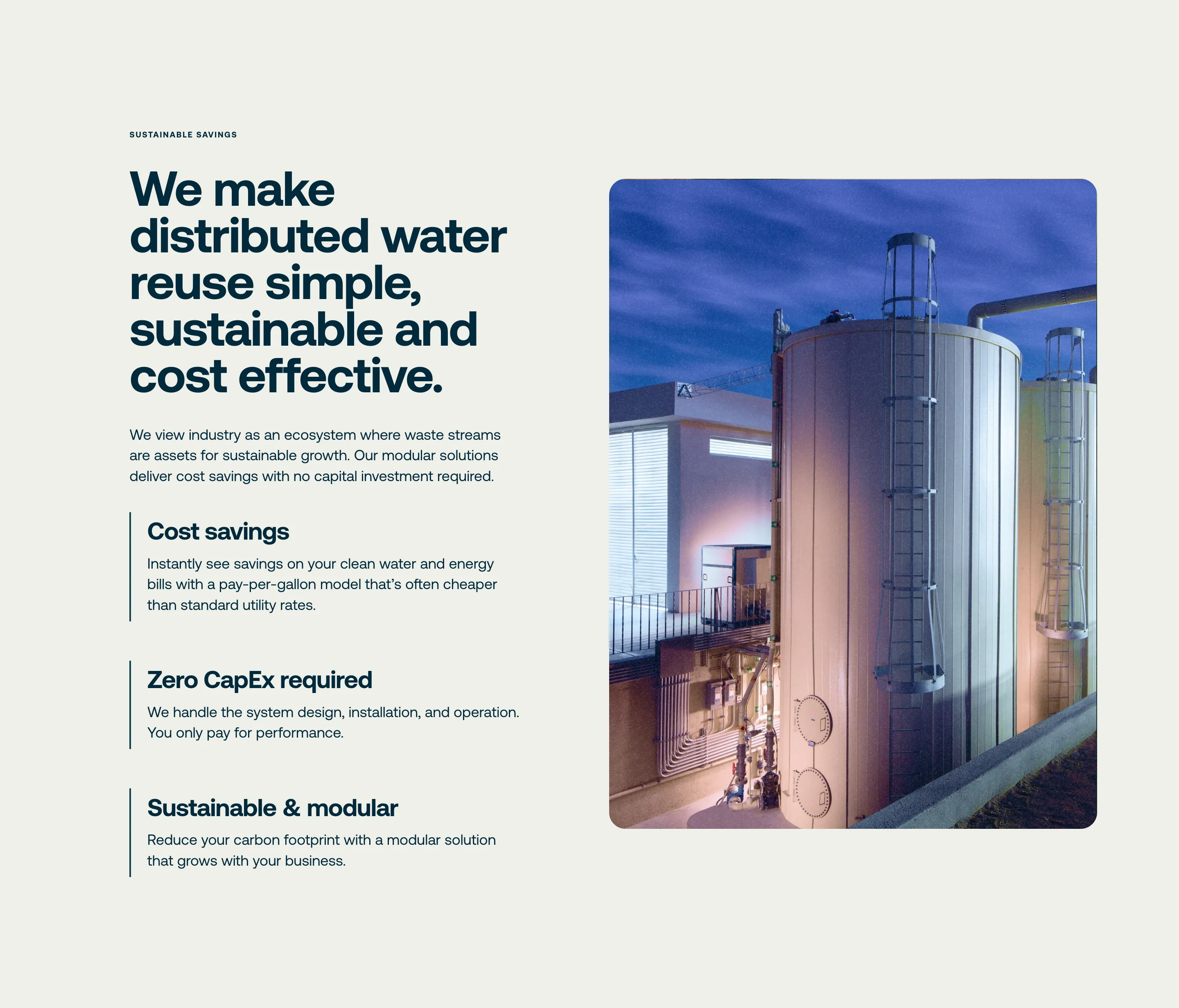 Cambrian Water Reuse Feature Design