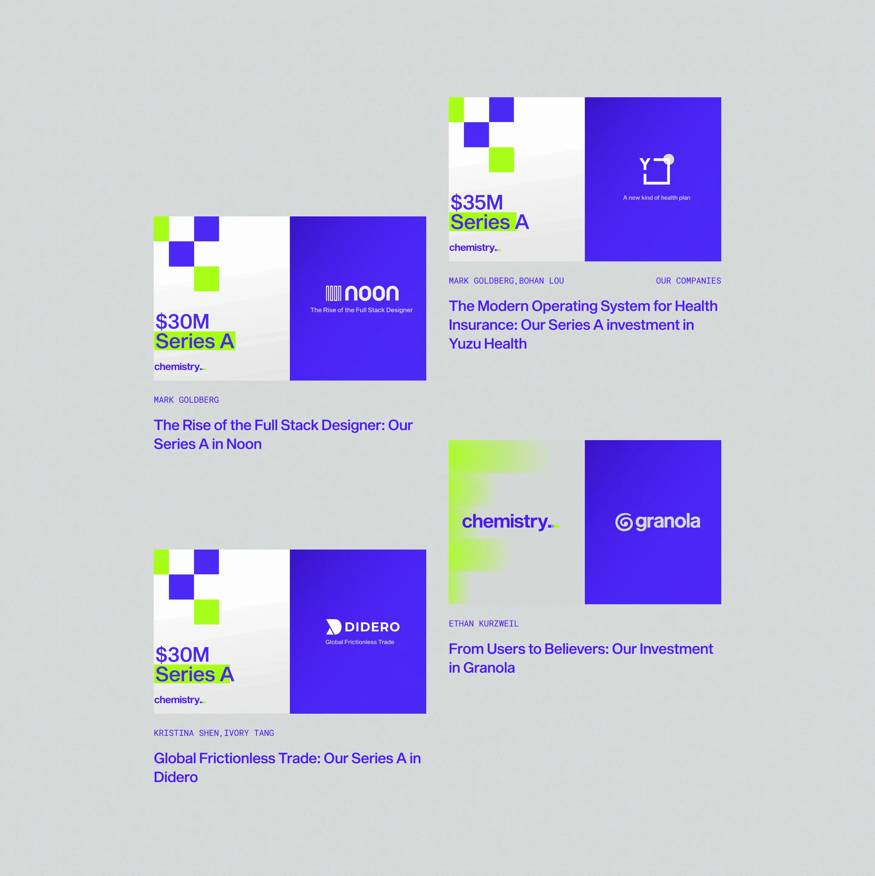 Chemistry Investment Blog Grid Design