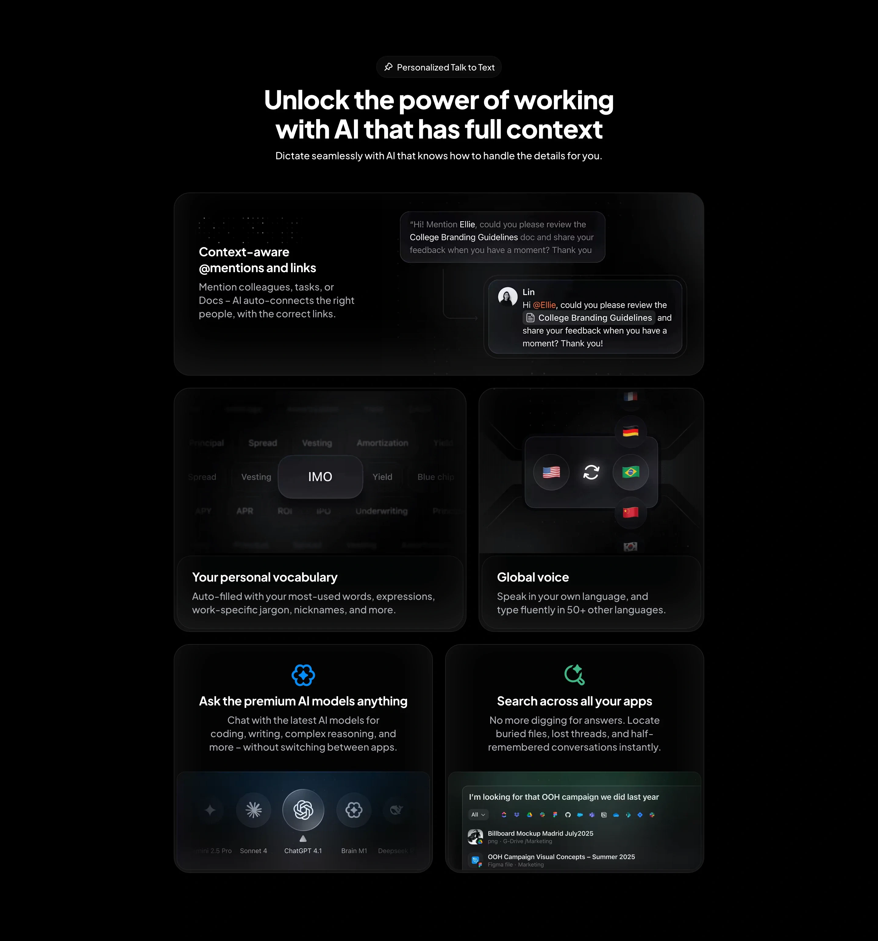 ClickUp AI Capabilities Feature Bento Design