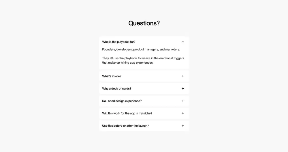 Consumer App Questions Faq Design