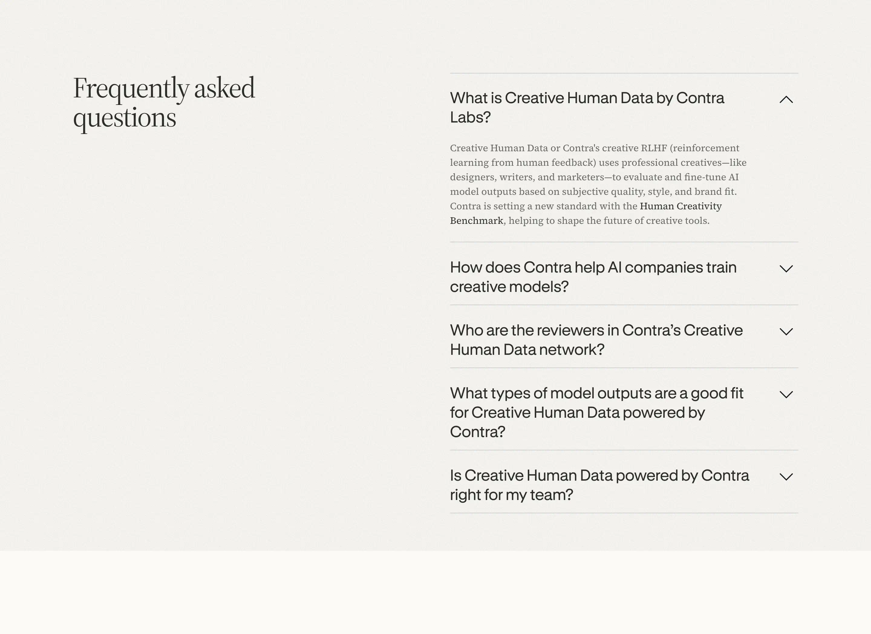 Contra Labs Commonly Asked FAQ Design
