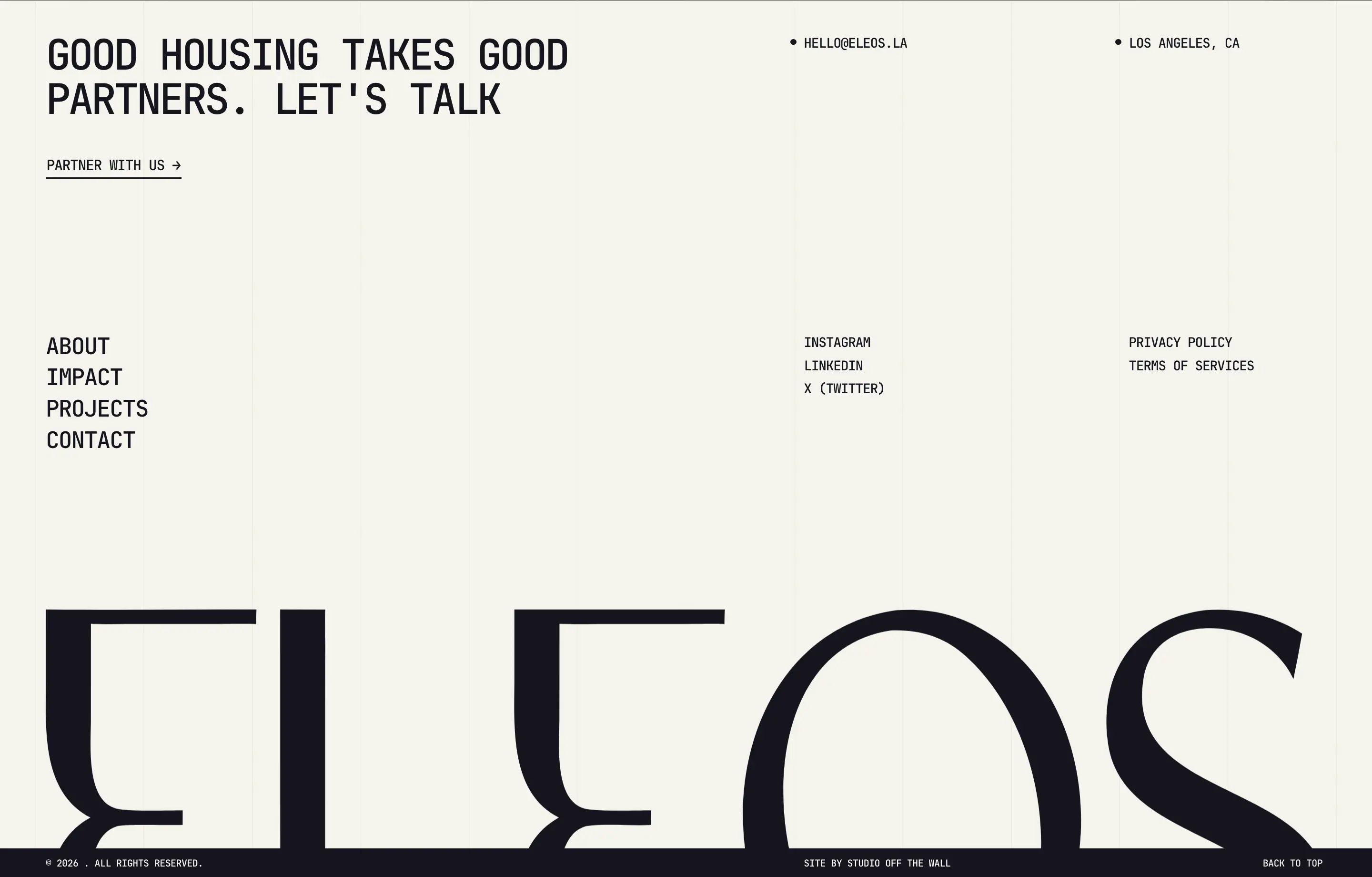 Eleos General Navigation Footer Design