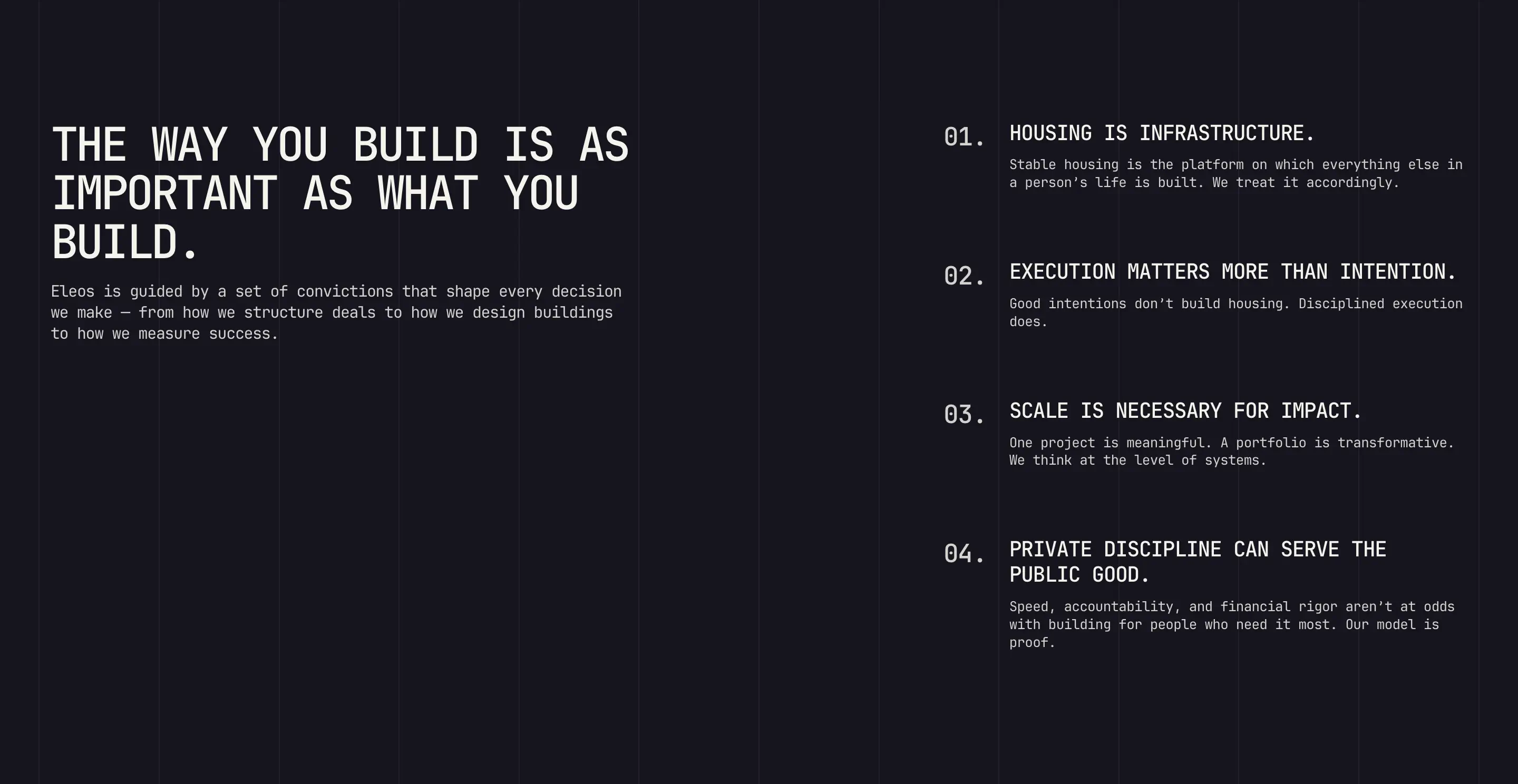 Eleos Principles Values Design