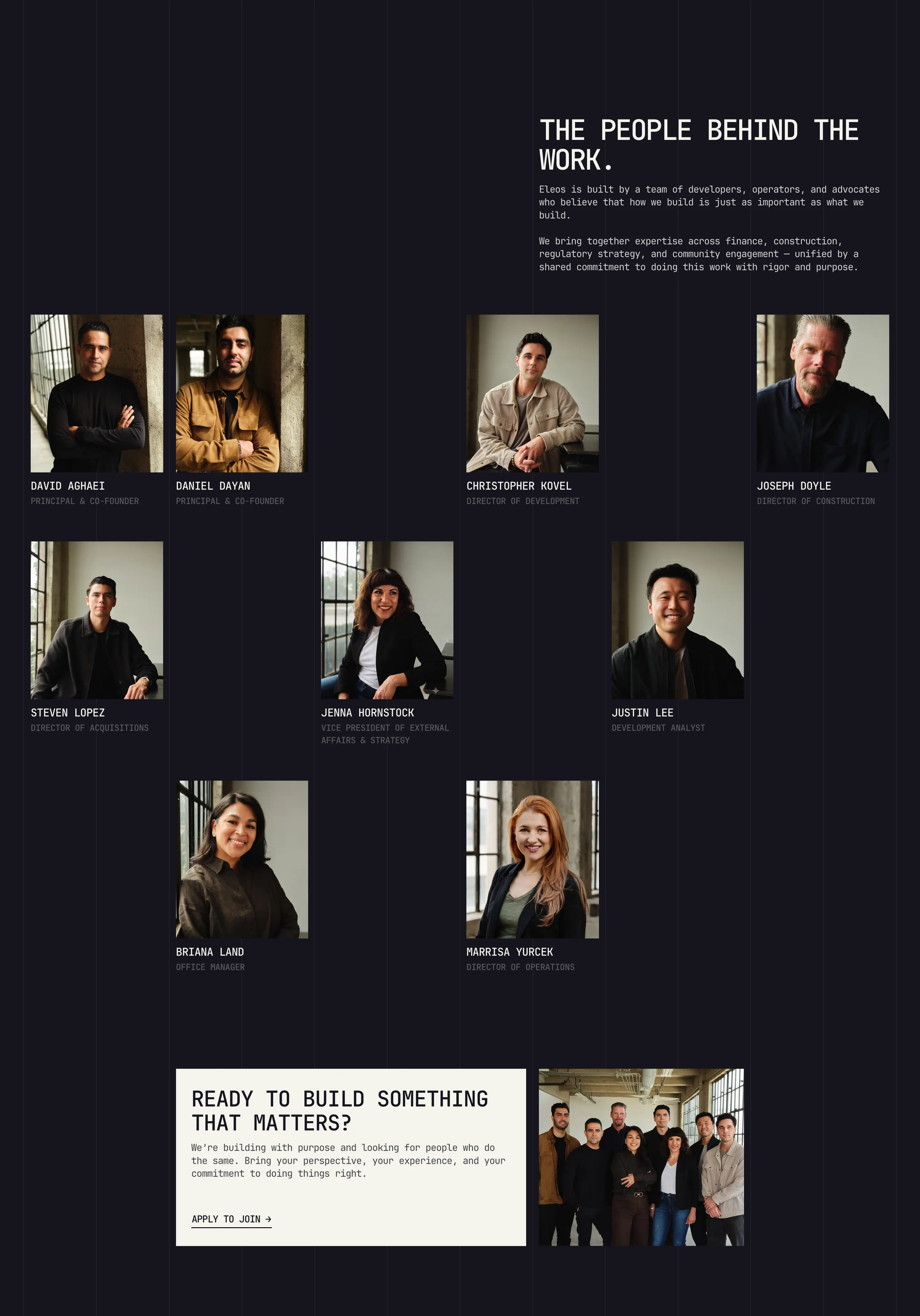 Eleos Professional Team Design