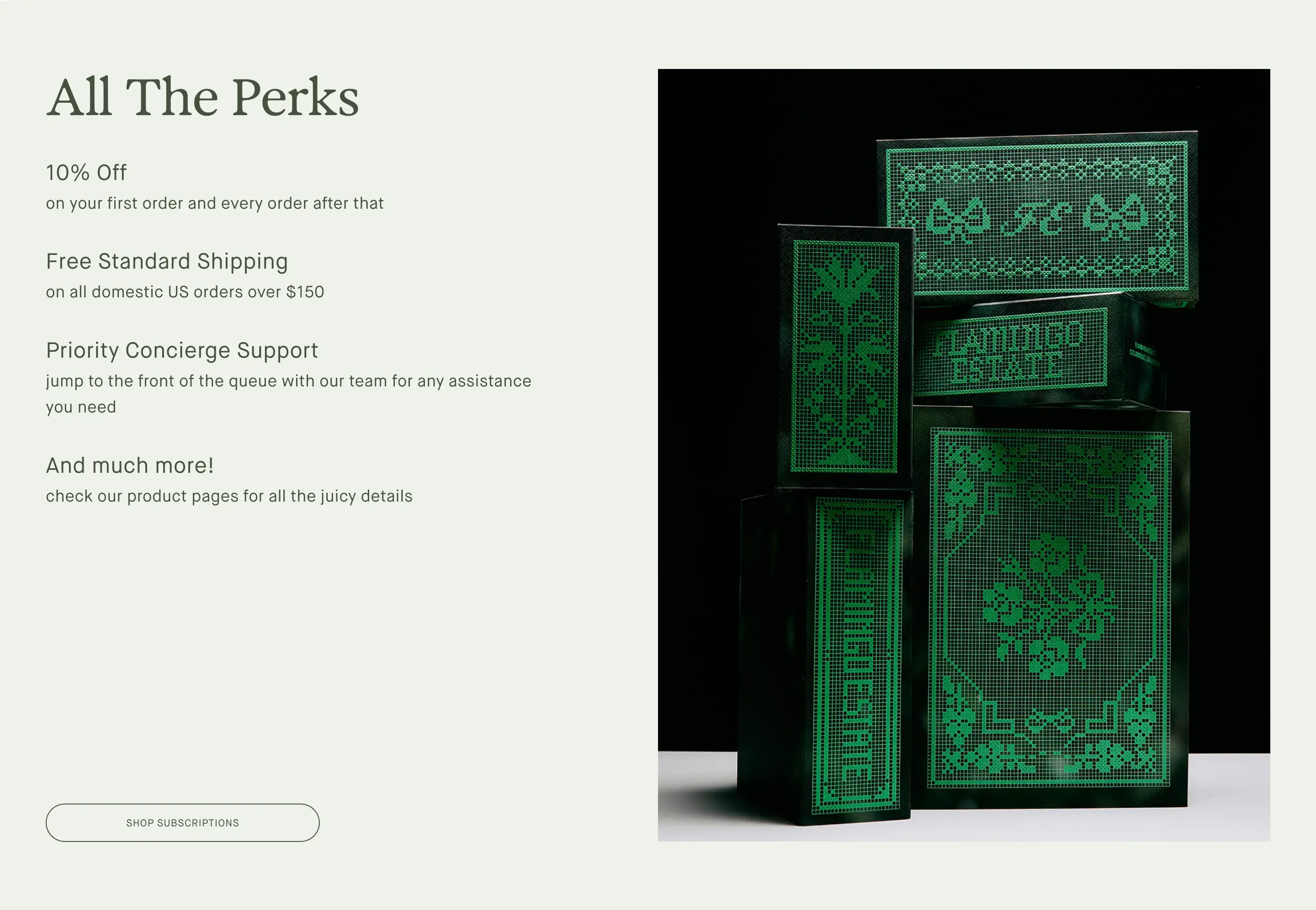 Flamingo Estate Subscription Perks Feature Design