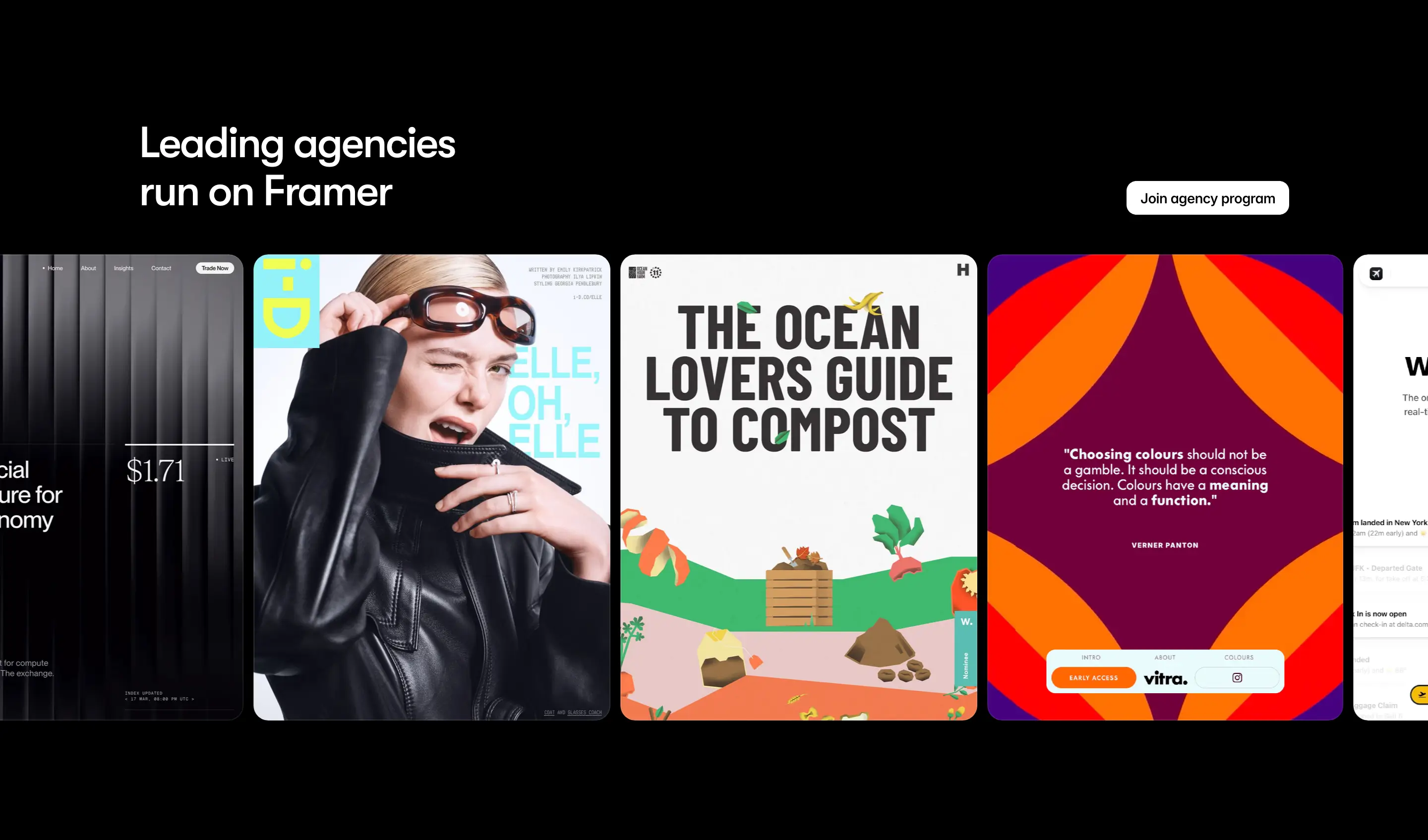 Framer Agencies Showcase Grid Design