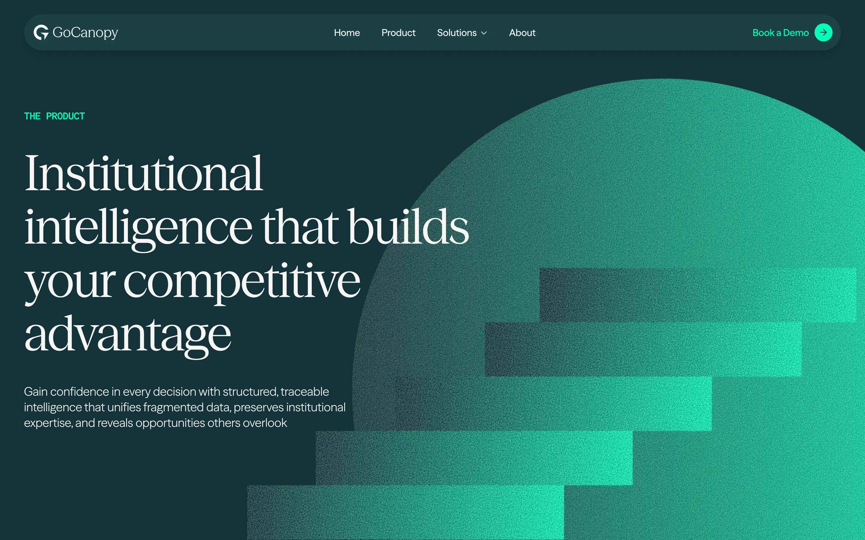 GoCanopy Institutional Intelligence Hero Design