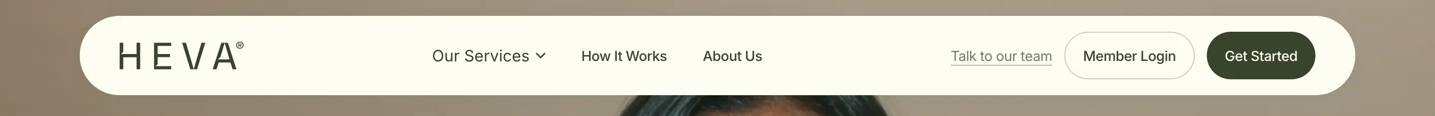 Heva Site Navigation Bar Design