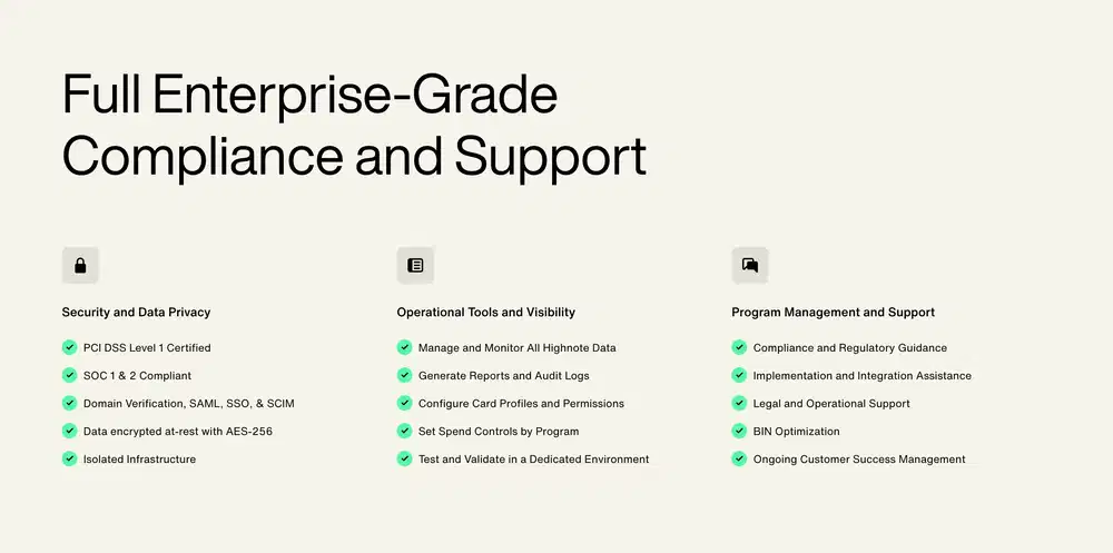 Highnote Compliance Feature Design