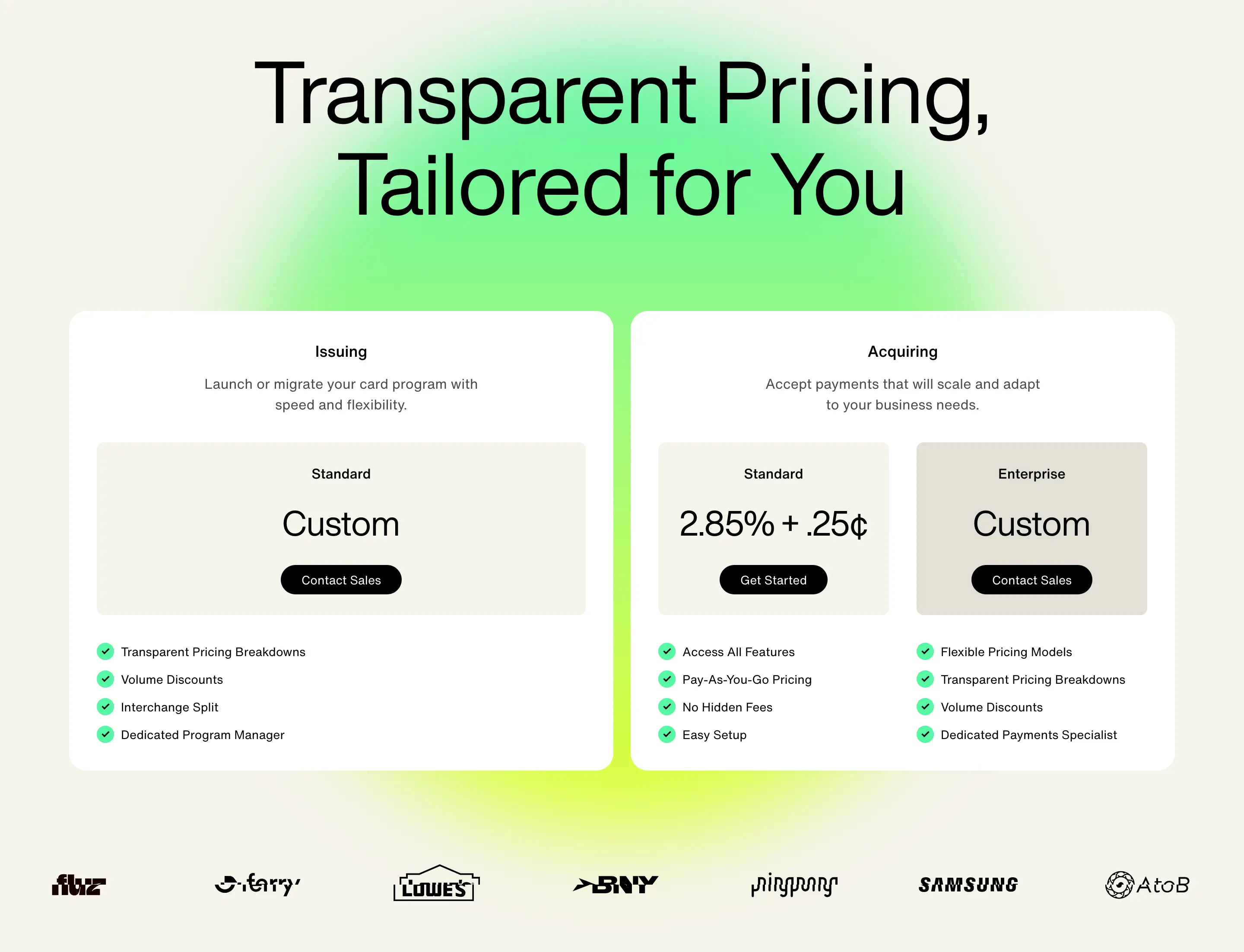 Highnote Costing Pricing Design