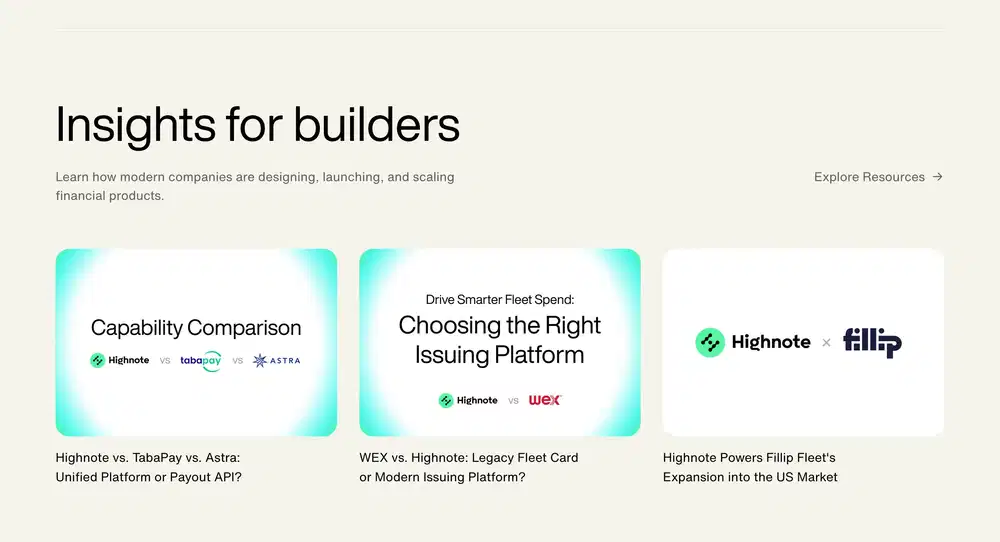 Highnote Insights Blog Design