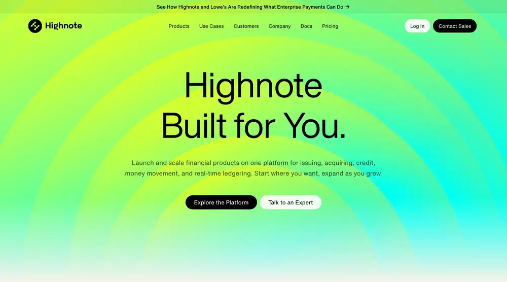 Highnote Platform Hero Design