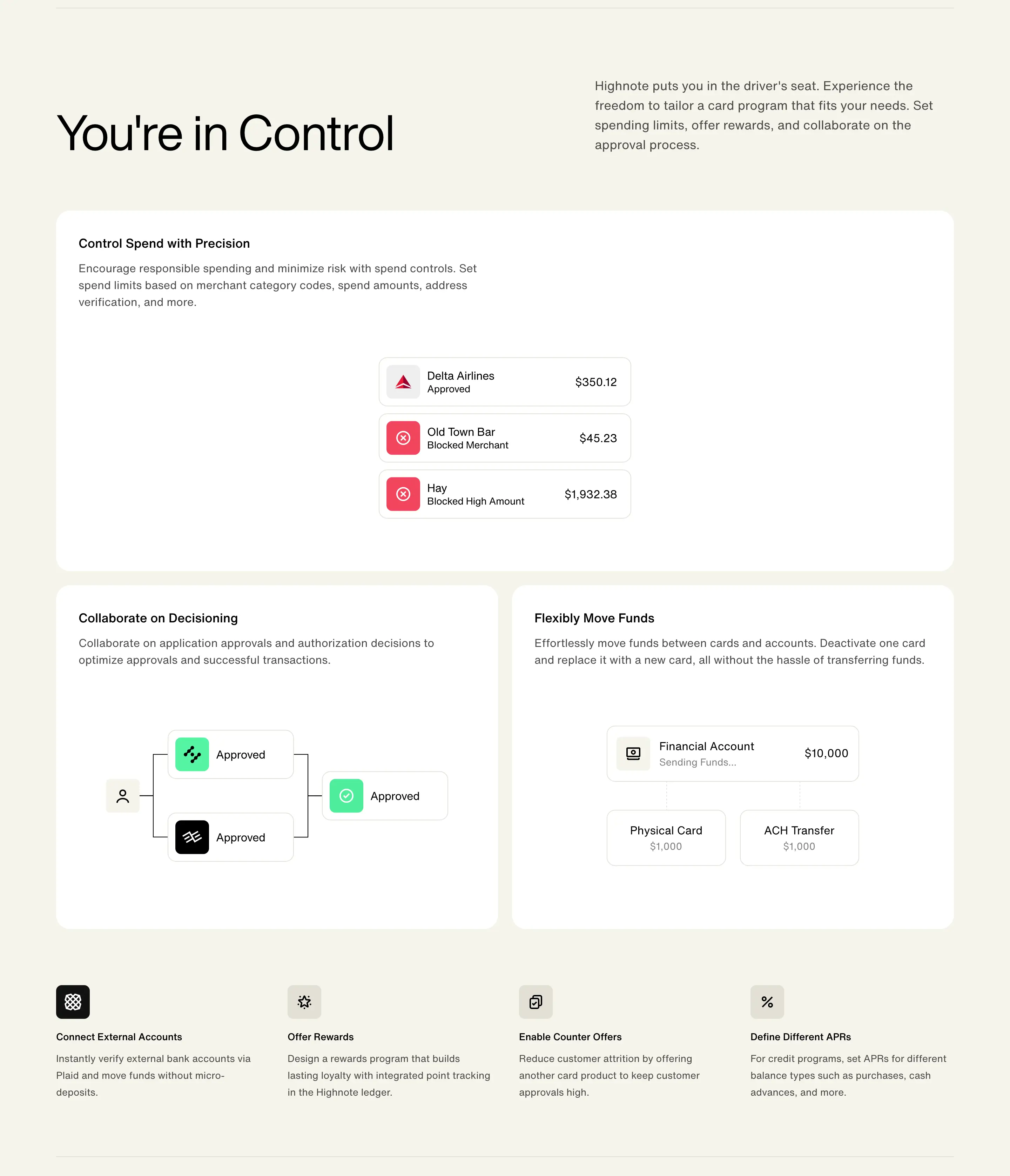 Highnote Spend Control Feature Design
