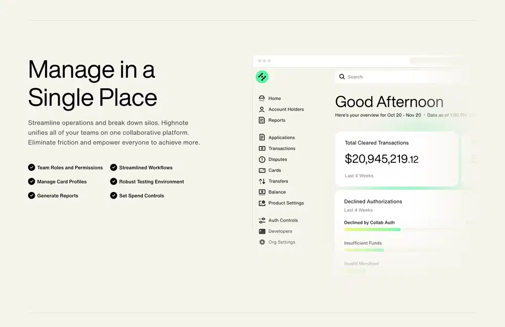 Highnote Team Management Feature Design