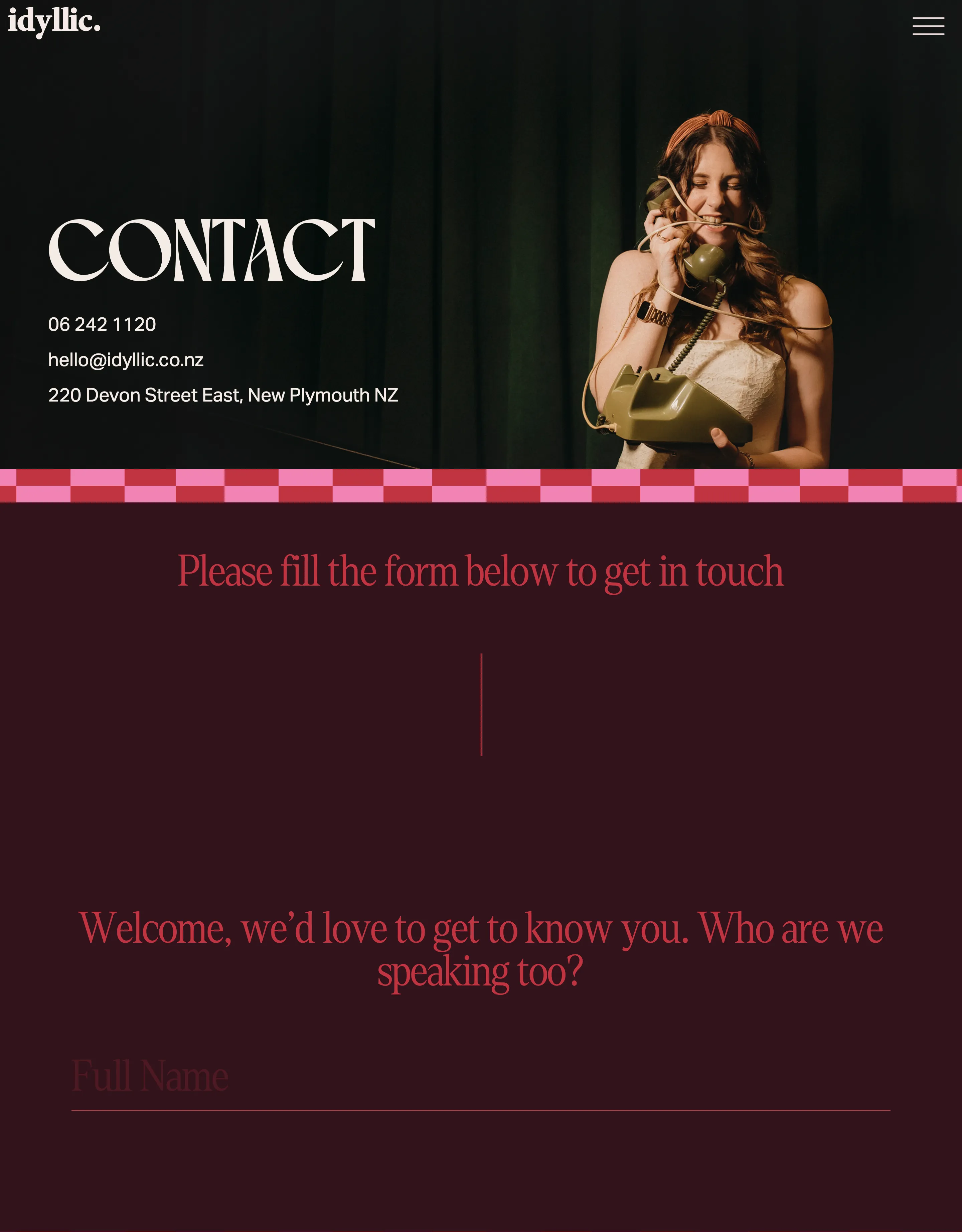 Idyllic Inquiry Contact Design