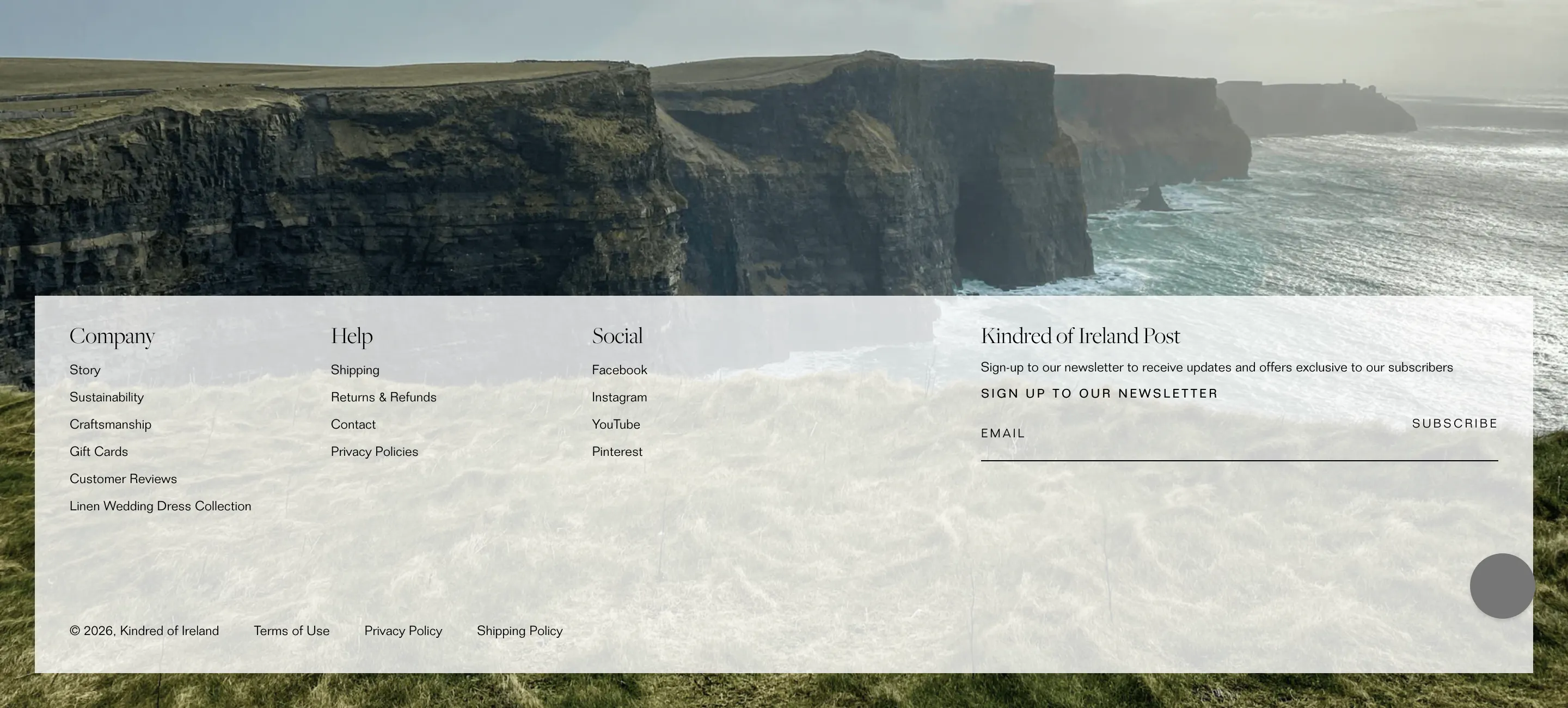 Kindred Newsletter Footer Design
