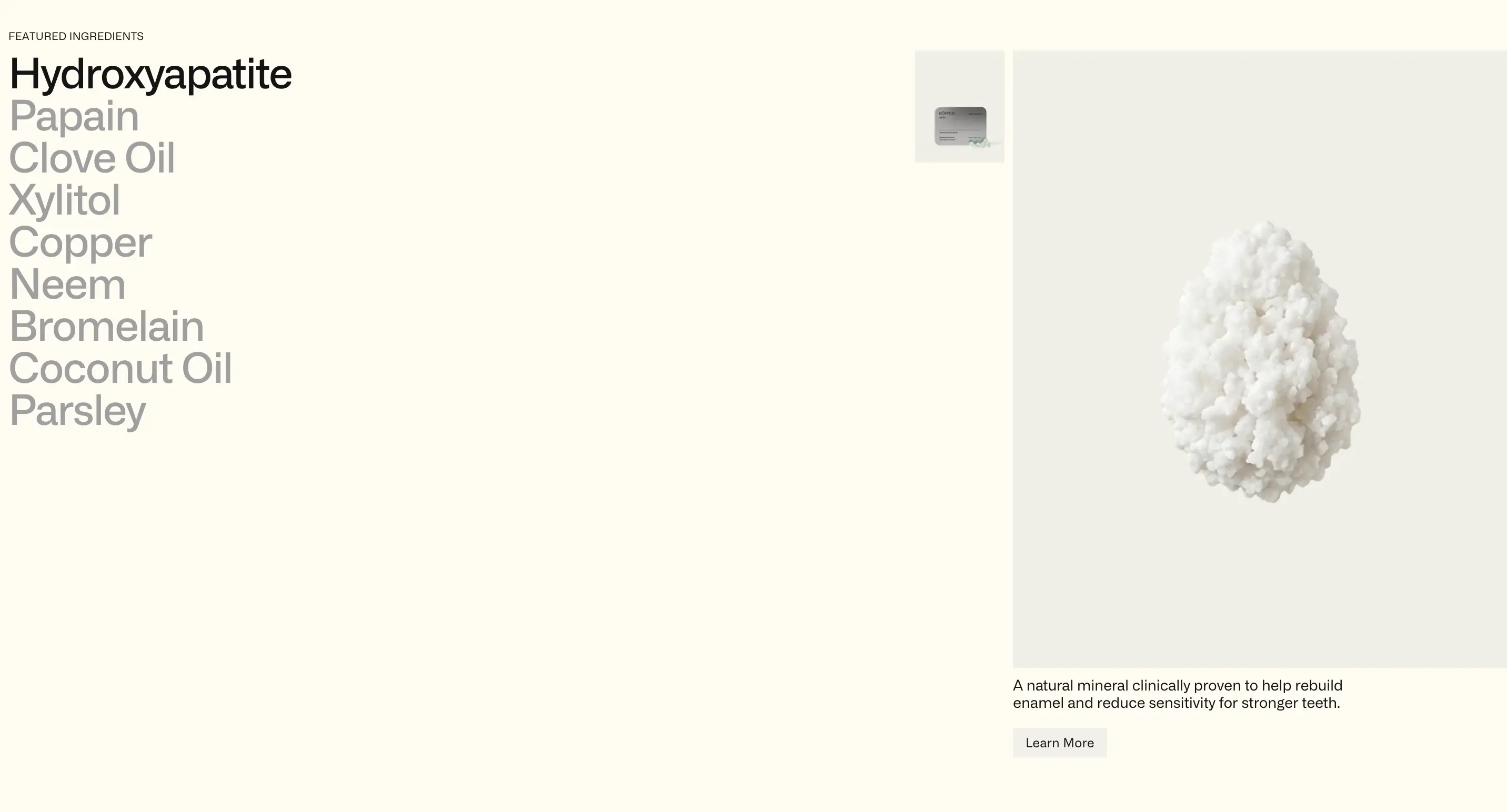 Koppen Featured Ingredients Design
