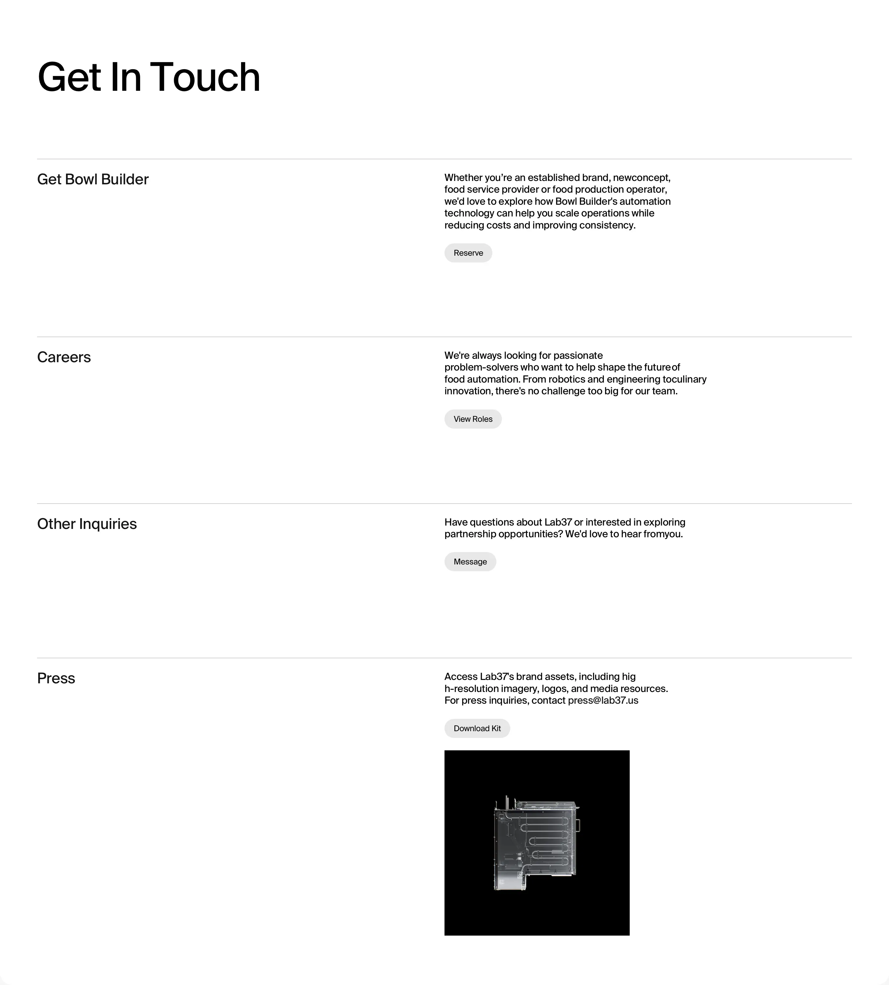 Lab37 Support Contact Options Design