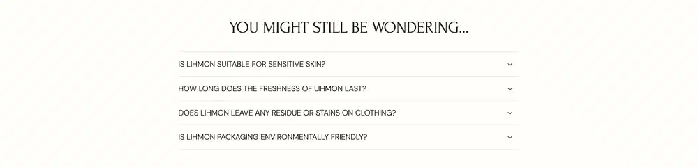 Lihmon Question FAQ Design