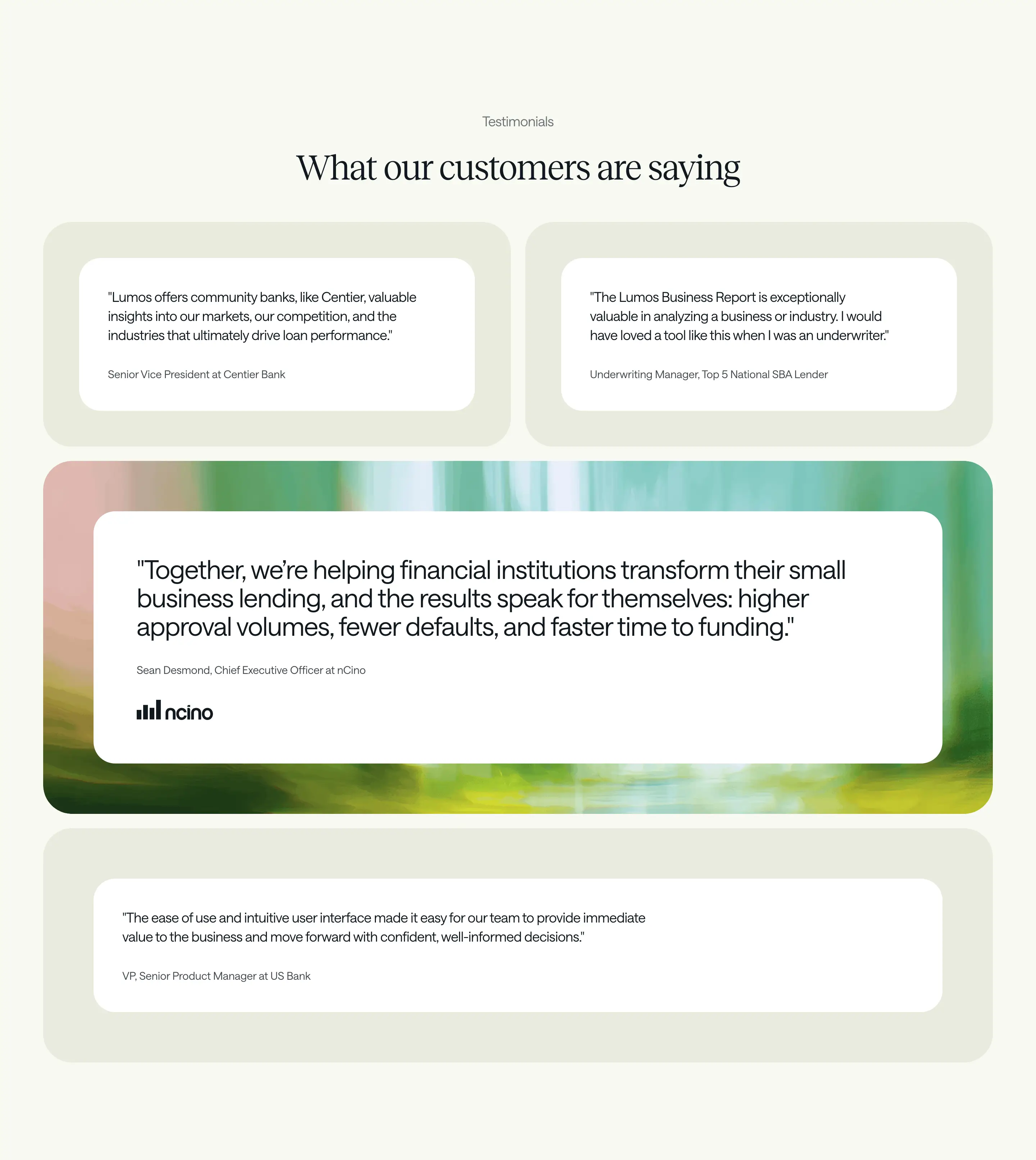 Lumos Customer Testimonial Design