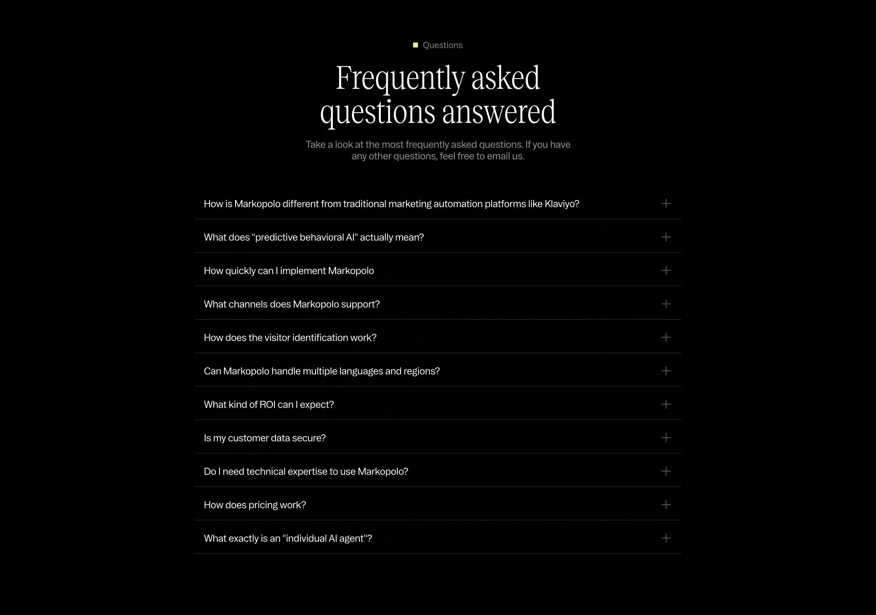 Markopolo Common FAQ Design