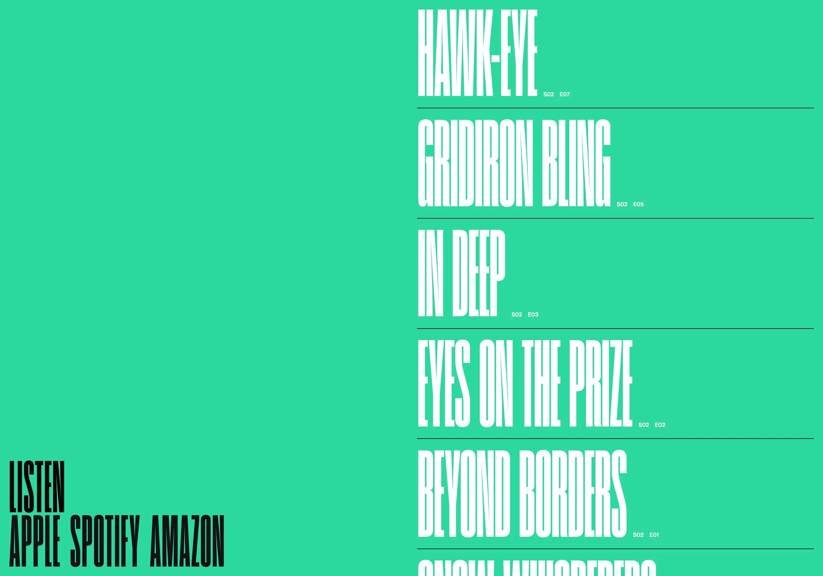 Off Field Episode Listing Design